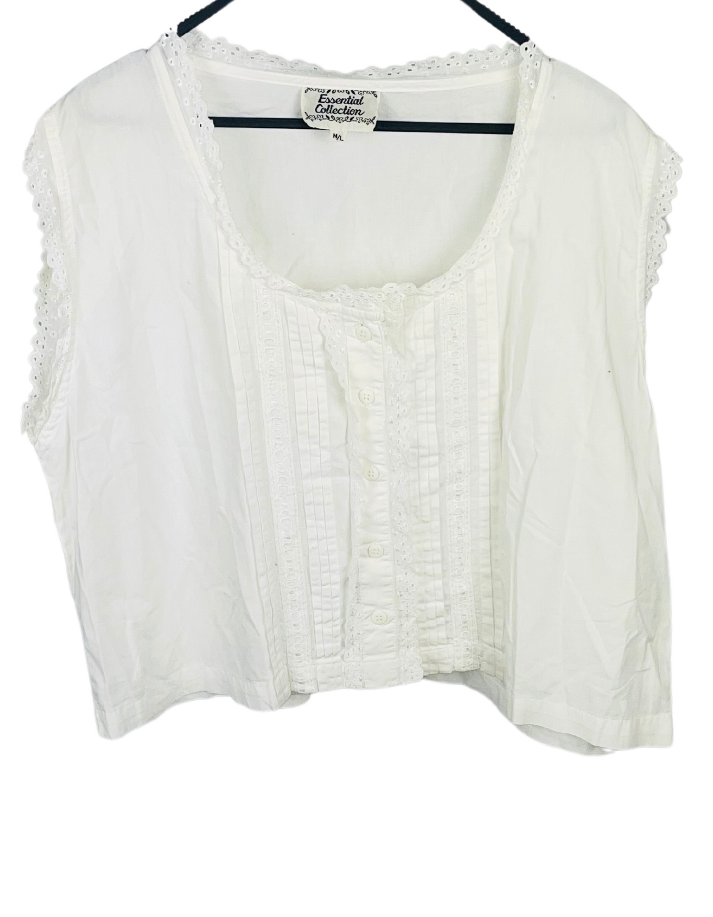 WHITE ESSENTIAL COLLECTION BLOUSE M/L