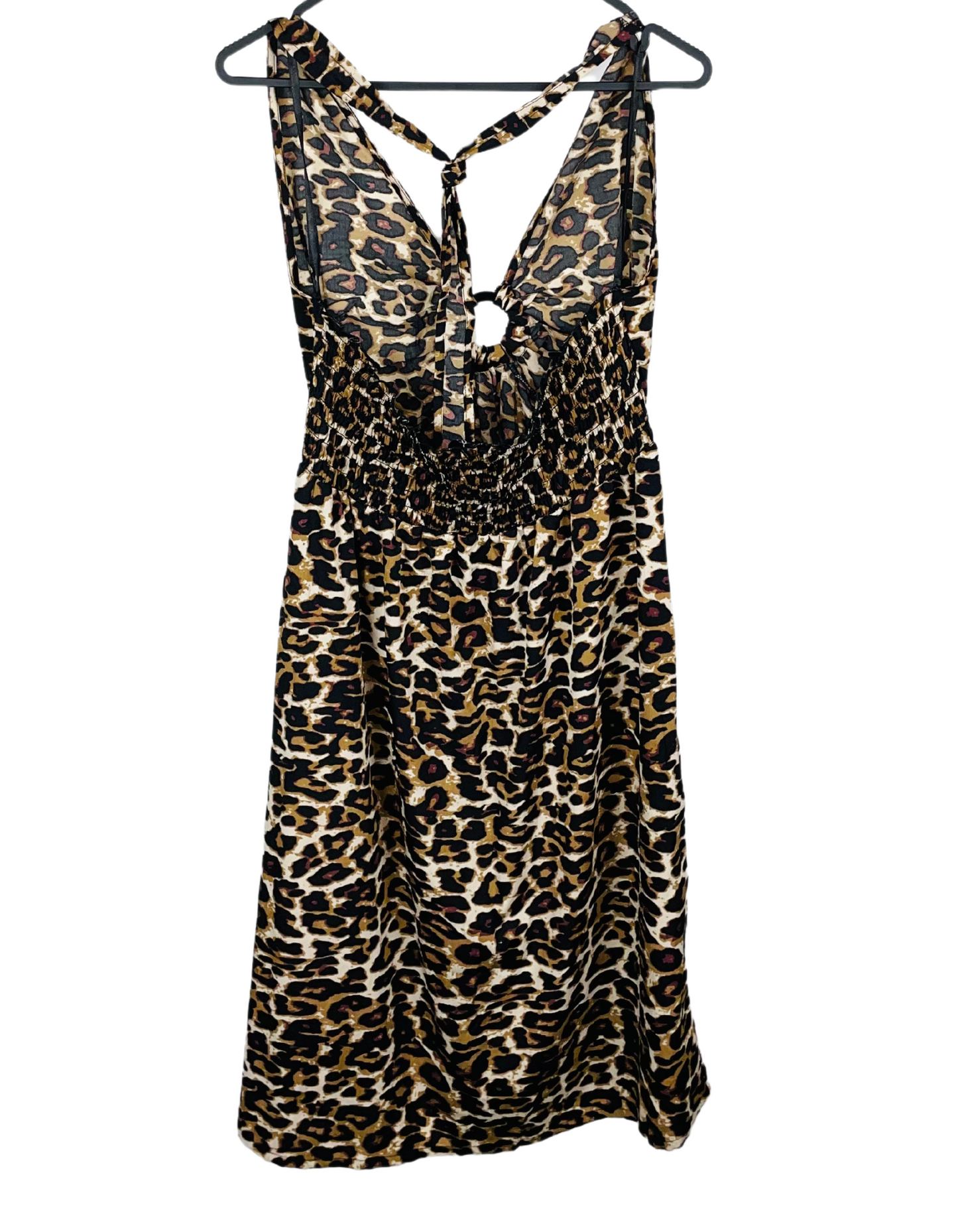 ANIMAL PRINT HALTER NECK DRESS MEDIUM