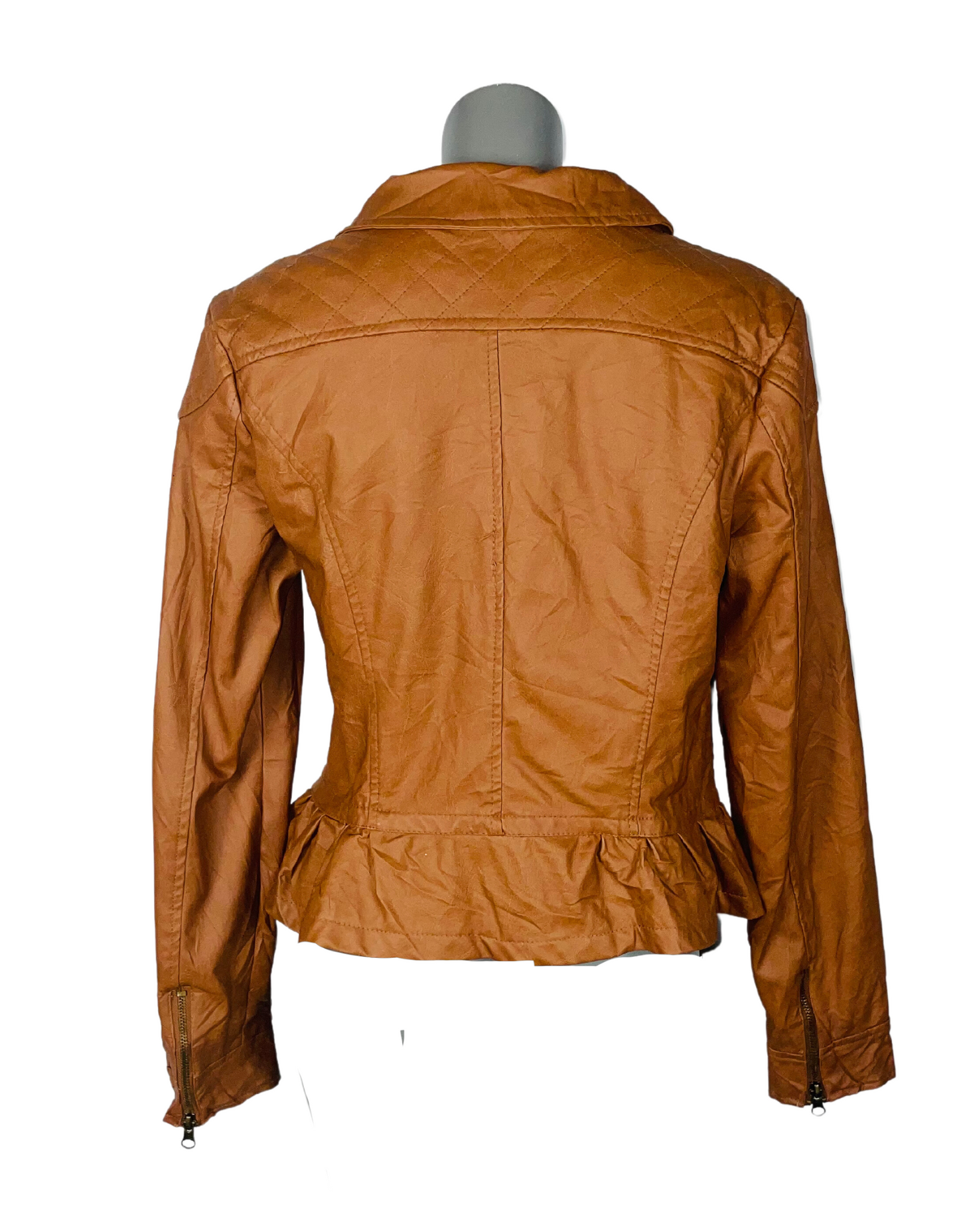 BROWN LEATHER JACKET RUE21 SMALL