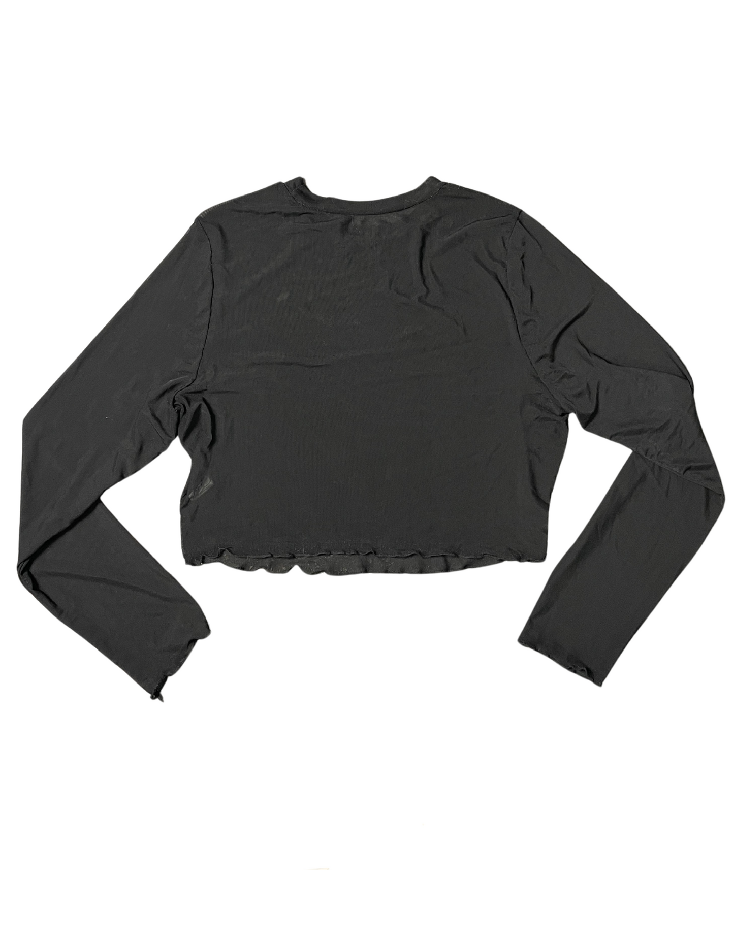 BLACK LONG SLEEVE MESH TOP 2XL