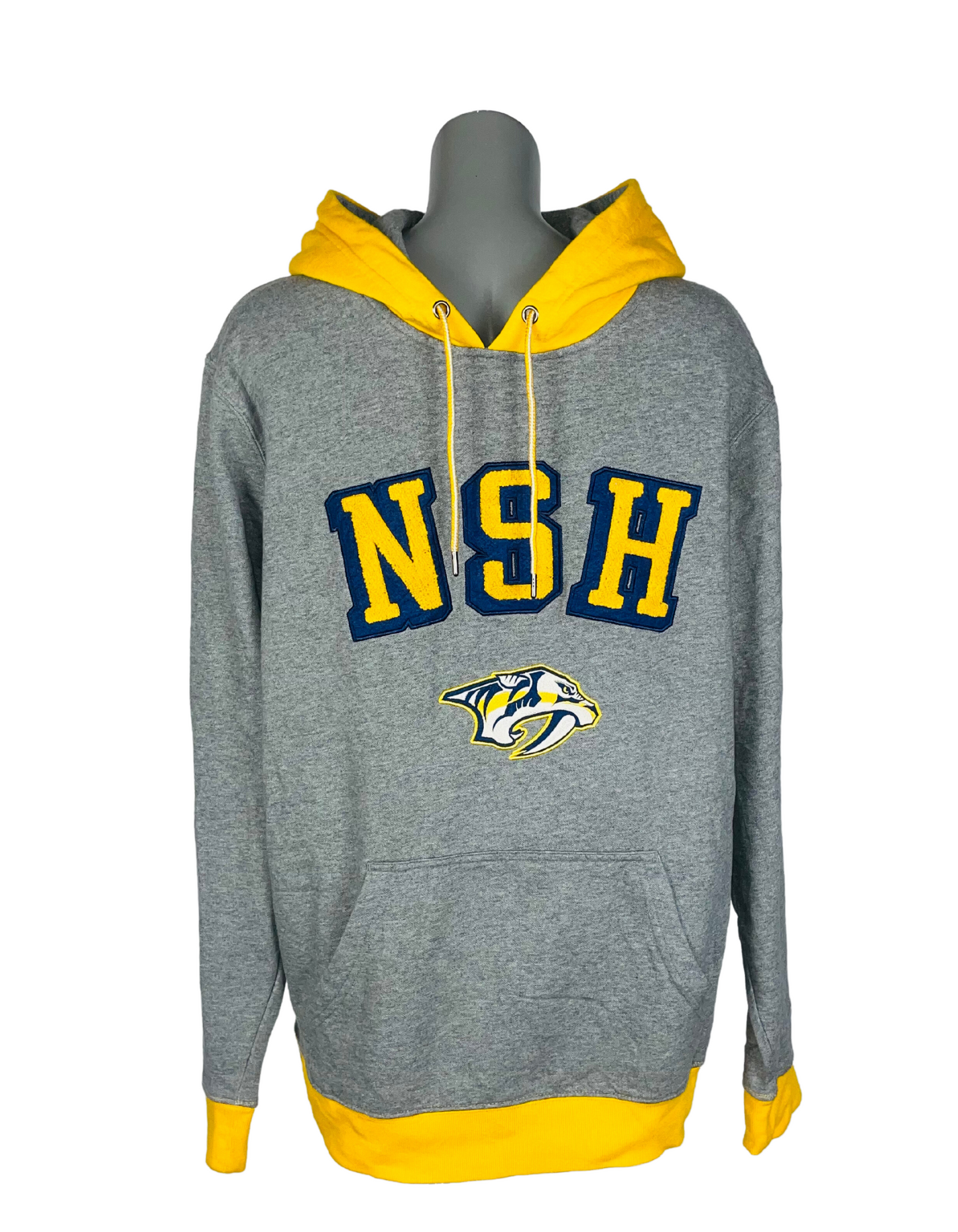 GREY AND YELLOW SPORTS HOODIE XL