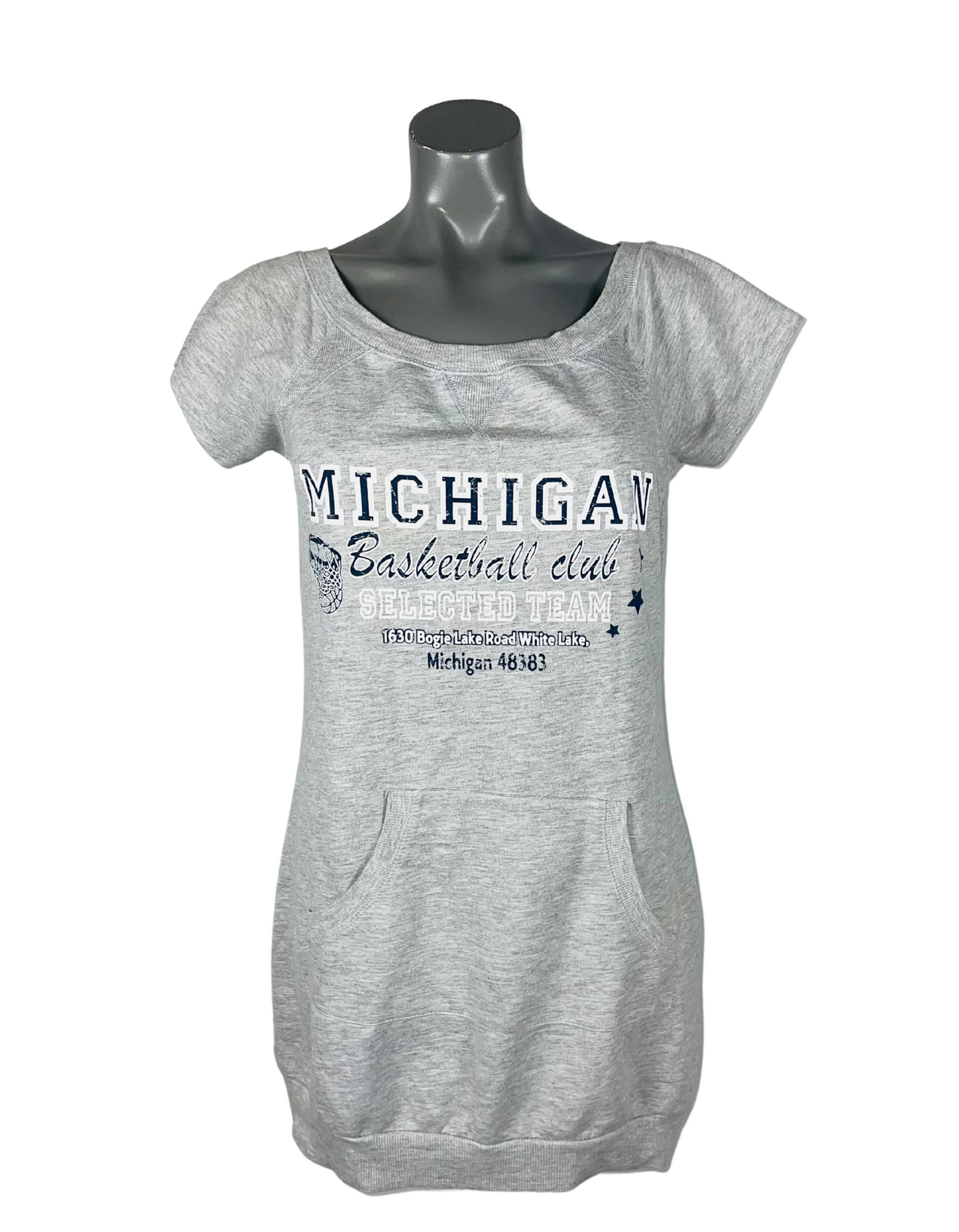 GREY E-VIE T-SHIRT DRESS SIZE 12