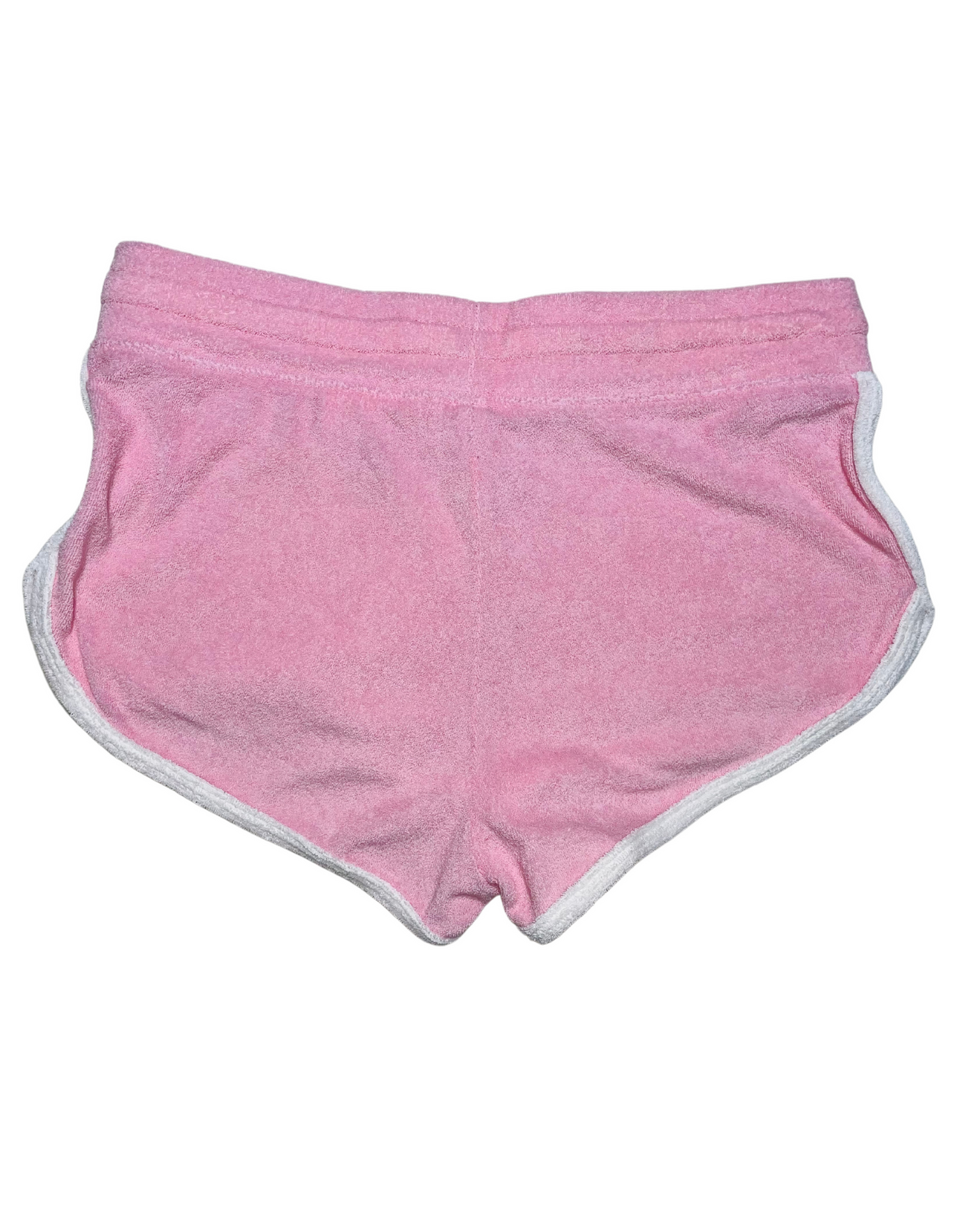 PINK DIVIDED VELOUR SHORTS SMALL