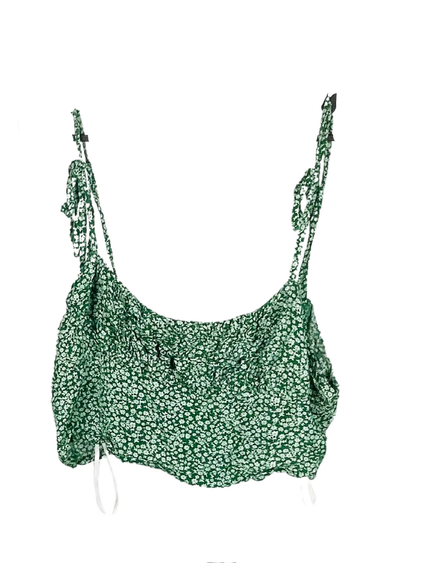 GREEN CROPPED VEST TOP XL