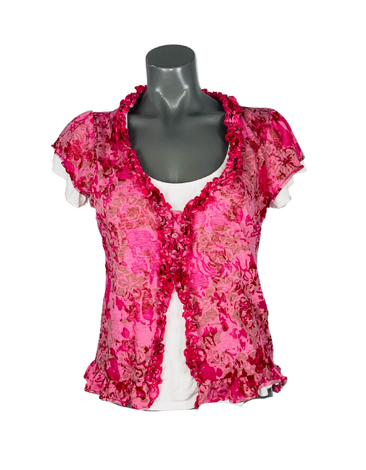 PINK AND WHITE PER UNA TOP SIZE 16