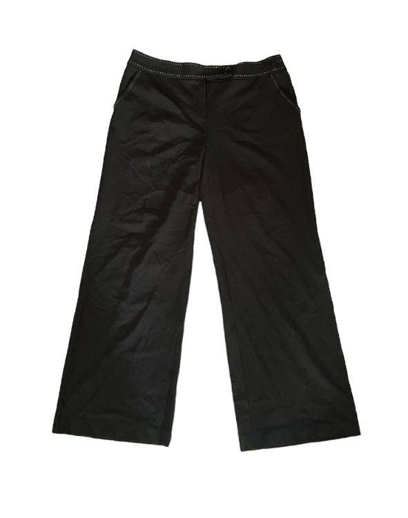 SMART WHITE TROUSERS WHITE STITCH DETAIL - 16L