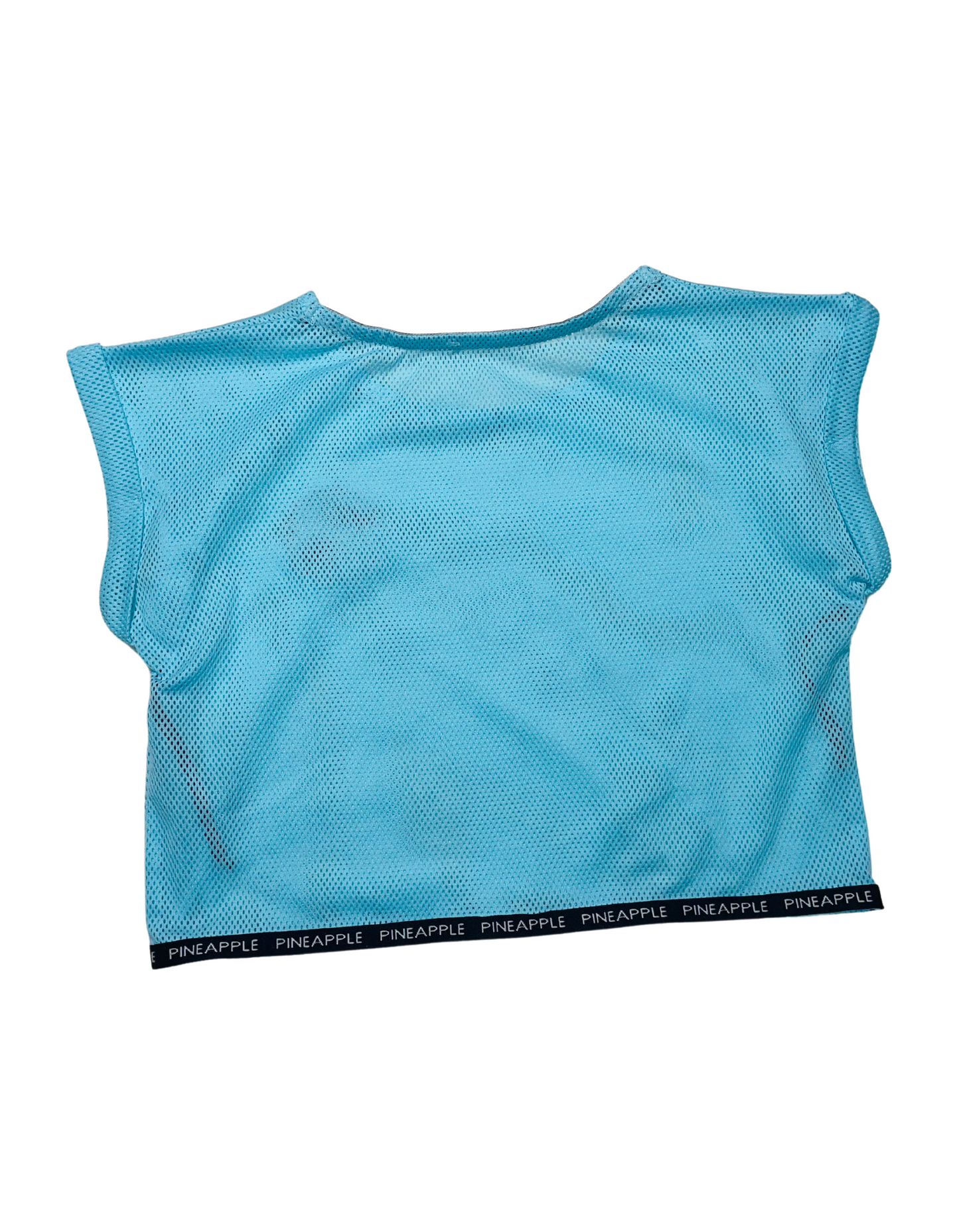 PINEAPPLE BLUE CROP MESH TOP SIZE 8