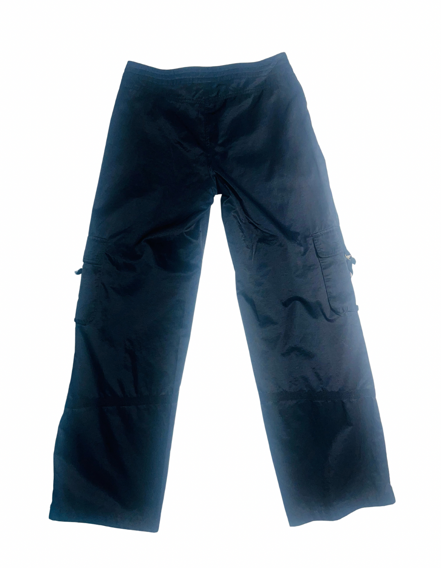 NAVY SILK CARGO TROUSERS SIZE 10 REGULAR (W-30”)(L-30”)