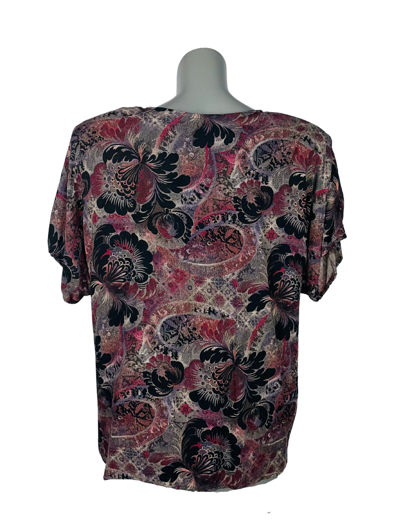 PURPLE AND BLACK BLOUSE XL