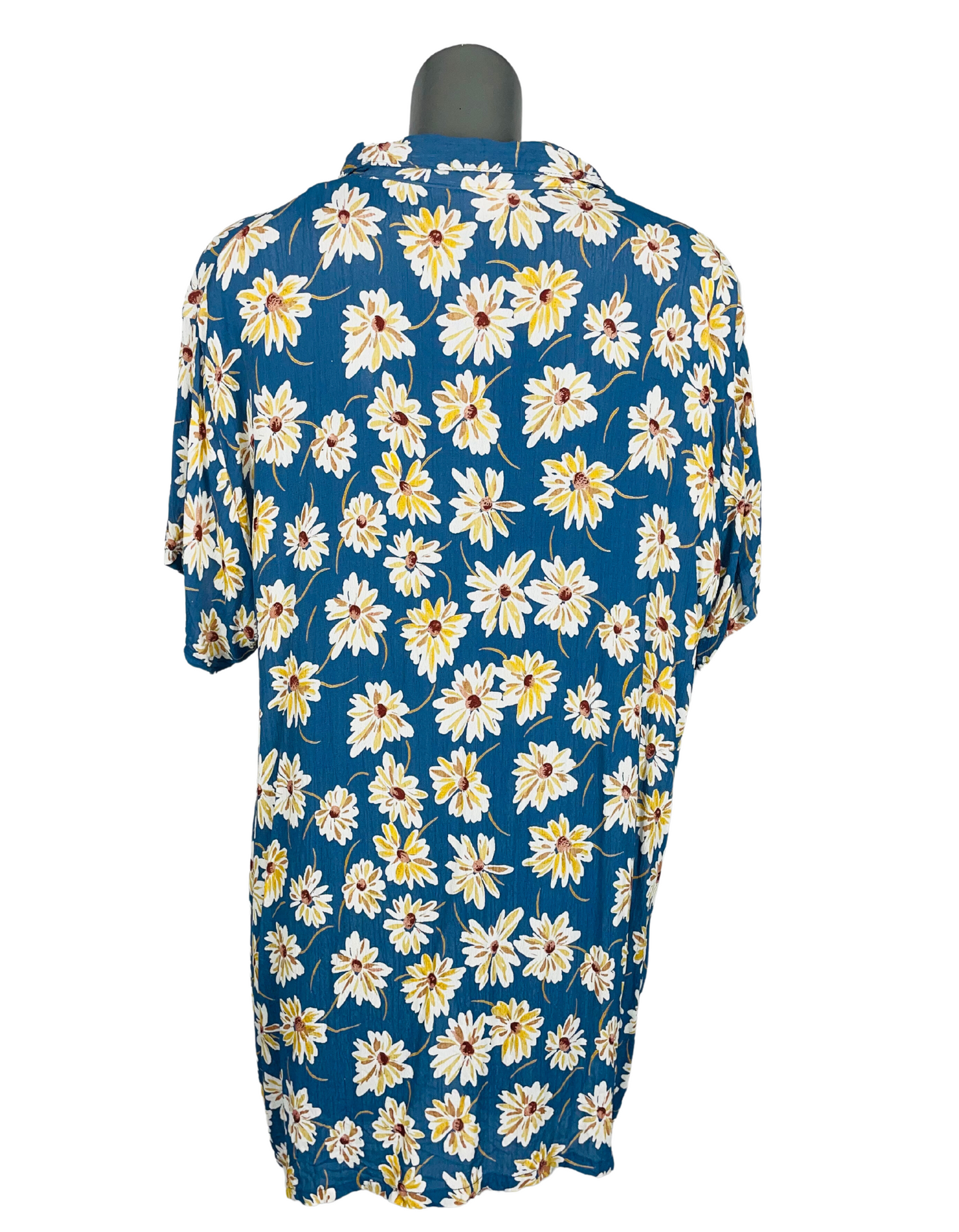 BLUE AND YELLOW FLOWER PATTERN XXL