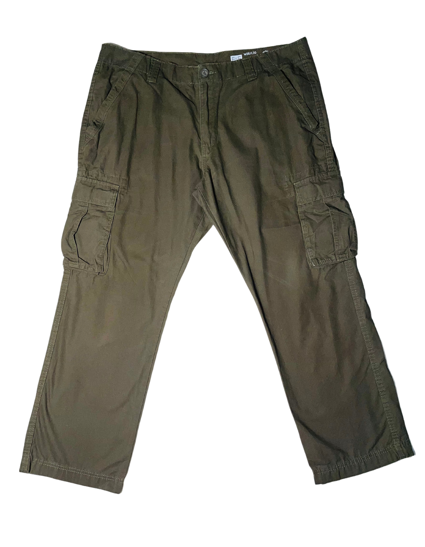 GREEN LOOSE FIT CARGOS (W38” L30”