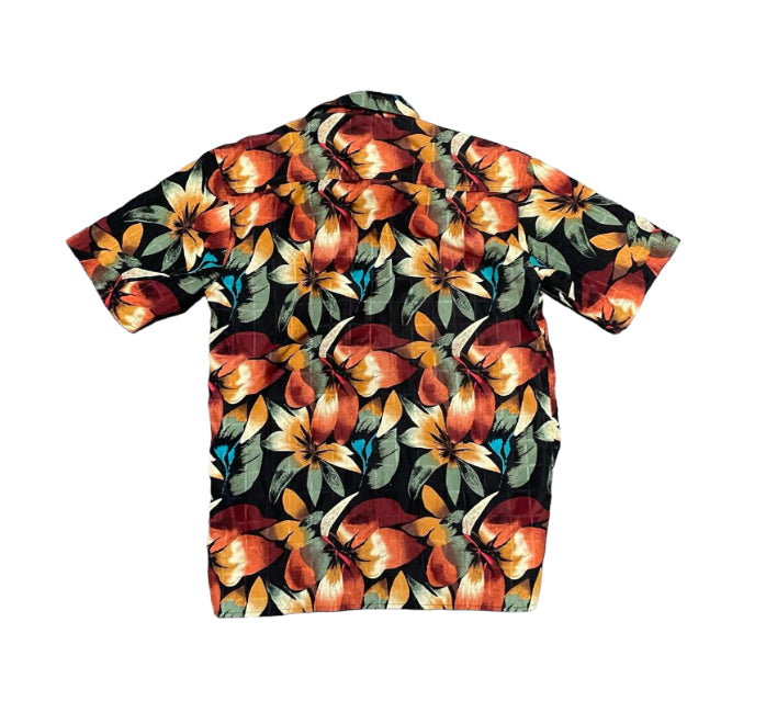 BLACK FLORAL SHIRT - M