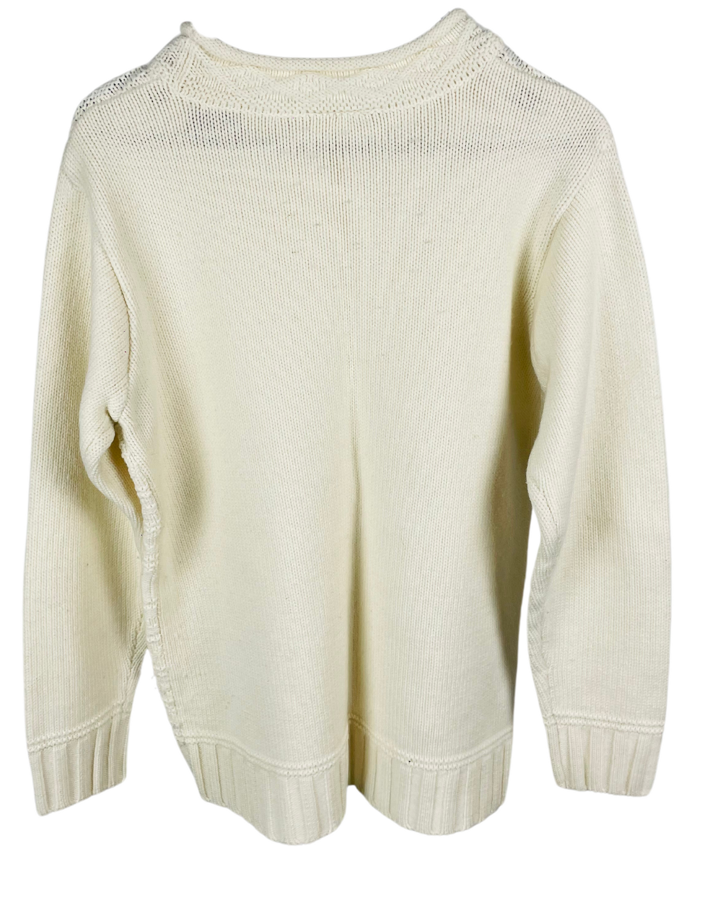 CREAM JOIE DE VIVRE KNITTED SWEATER SMALL
