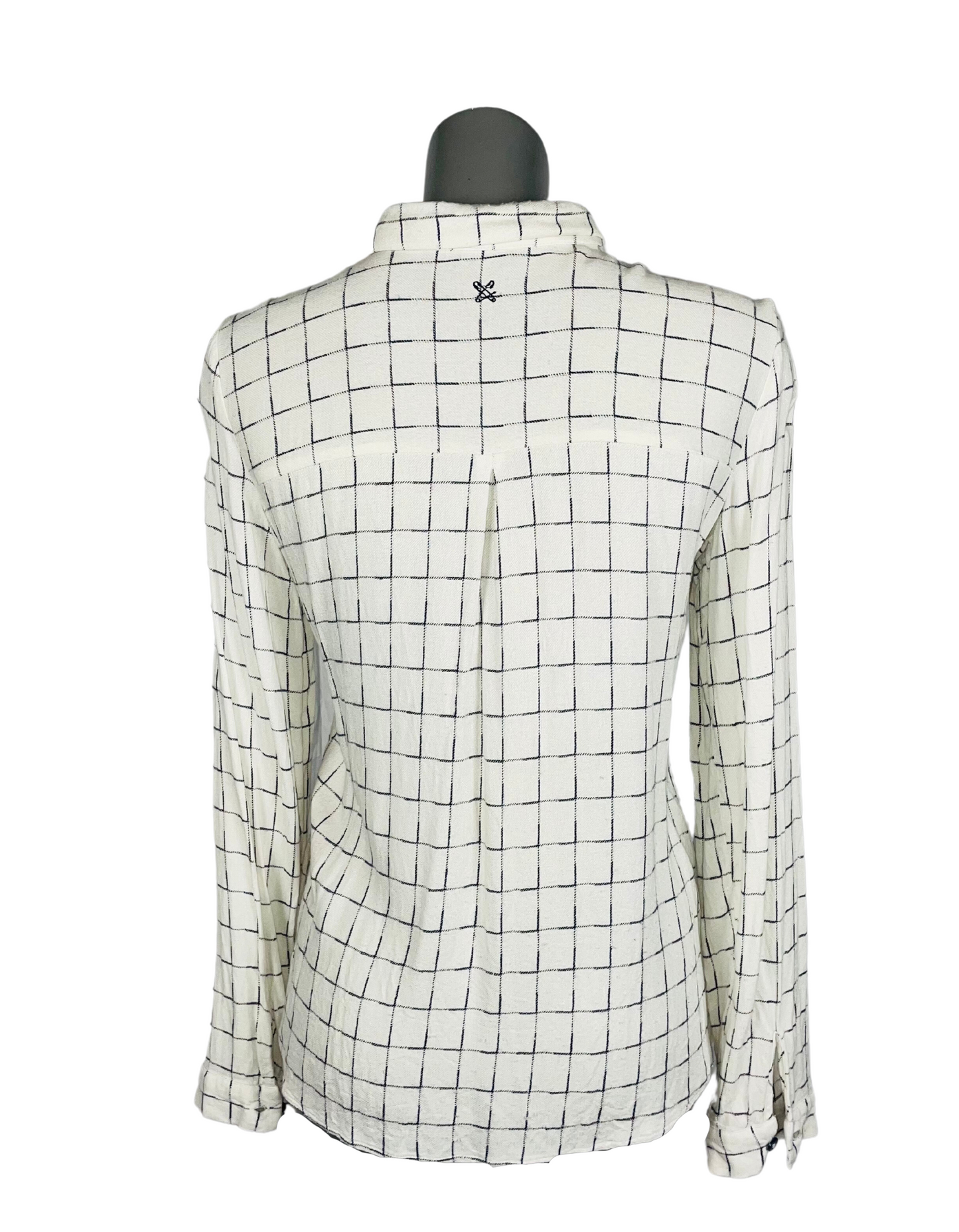 WHITE CHECKERED SHIRT MEDIUM