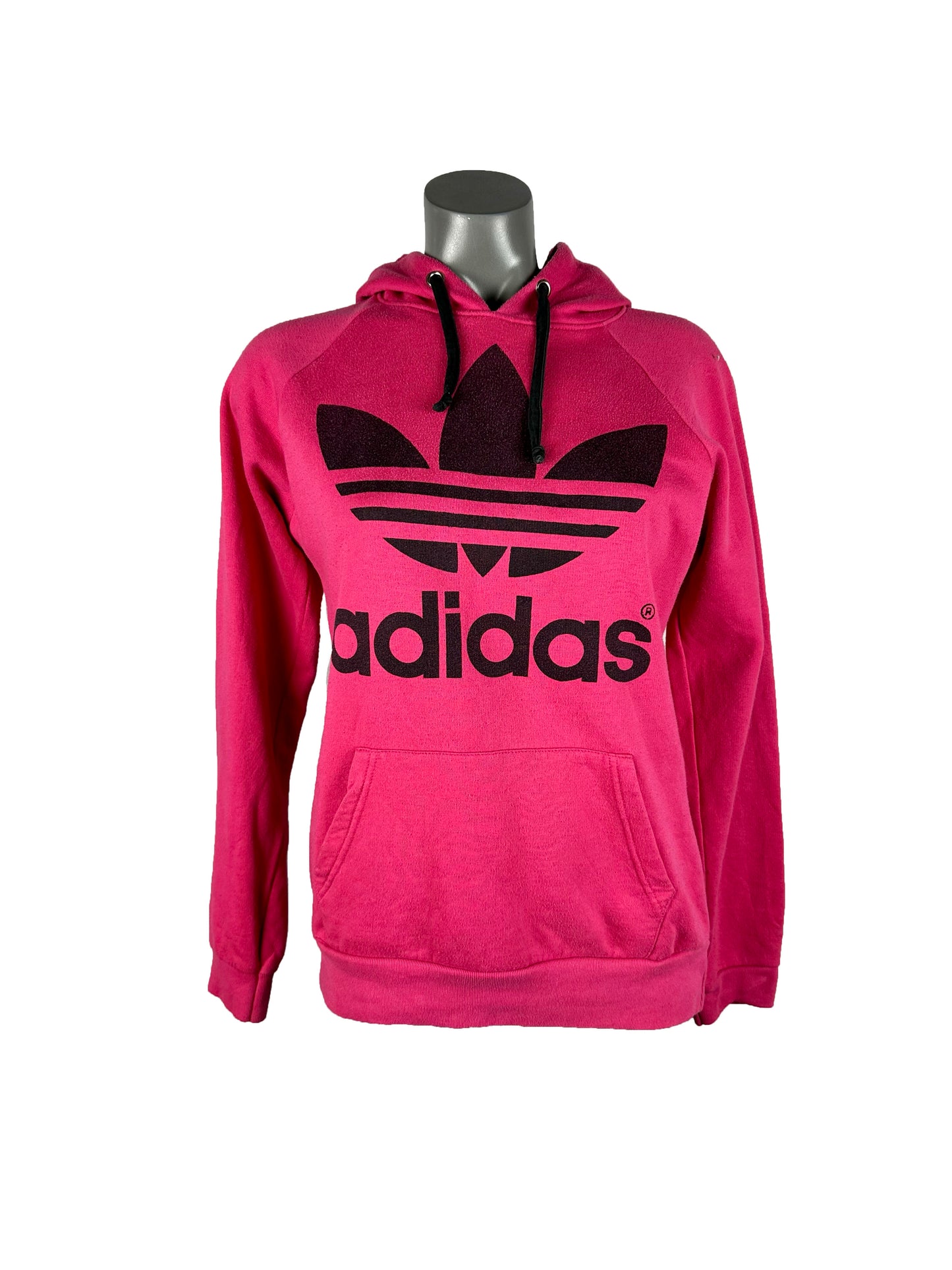 ADIDAS PINK PULLOVER HOODIE LOGO GRAPHIC MEDIUM