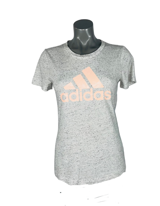 GREY AND PINK ADIDAS T-SHIRT SMALL