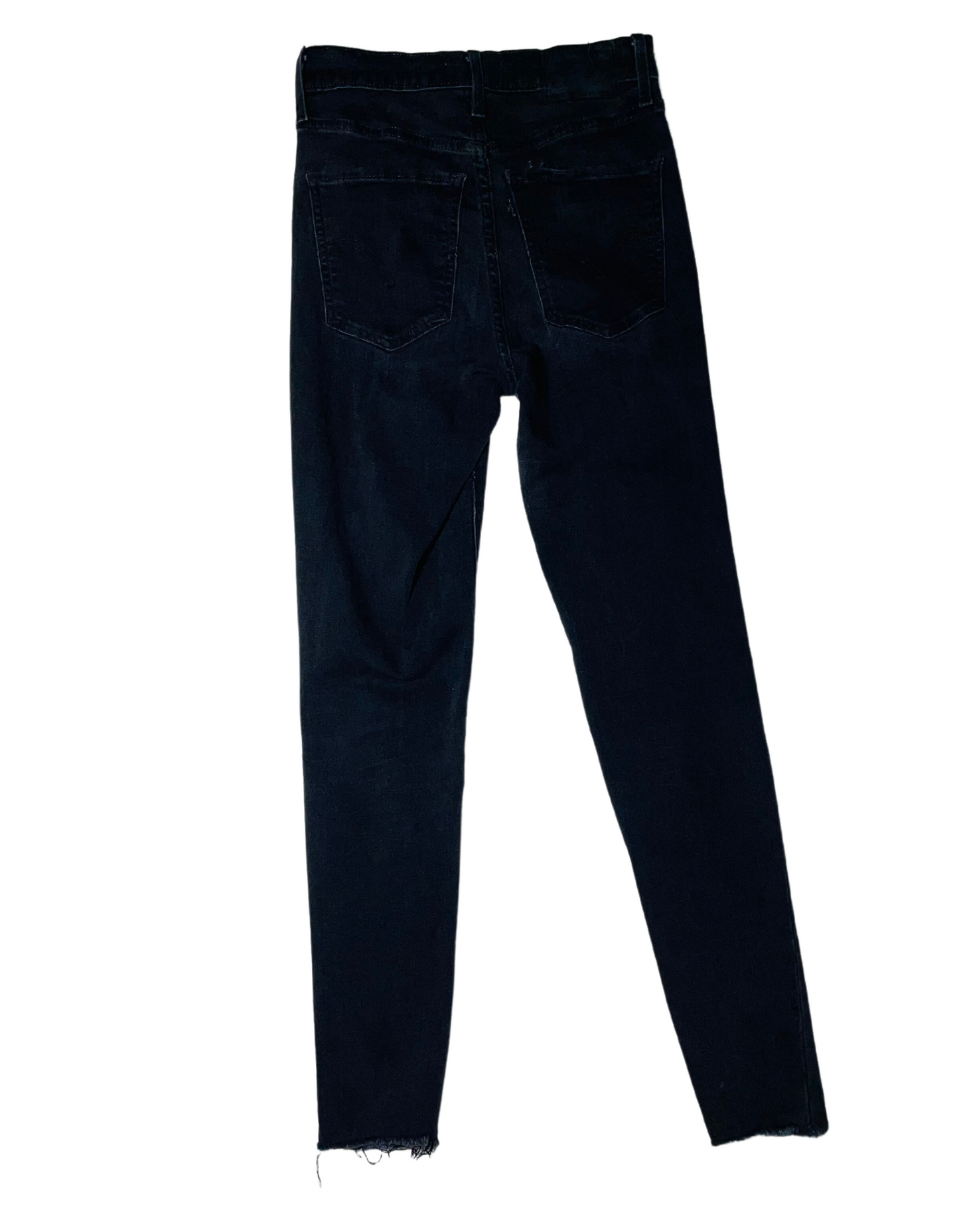 BLACK RIPPED LEVI MILE HIGH SUPER SKINNY DENIM JEANS