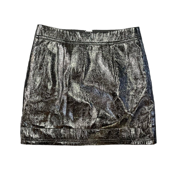 BLACK PU PLEATHER SHINY MINI SKIRT - 6