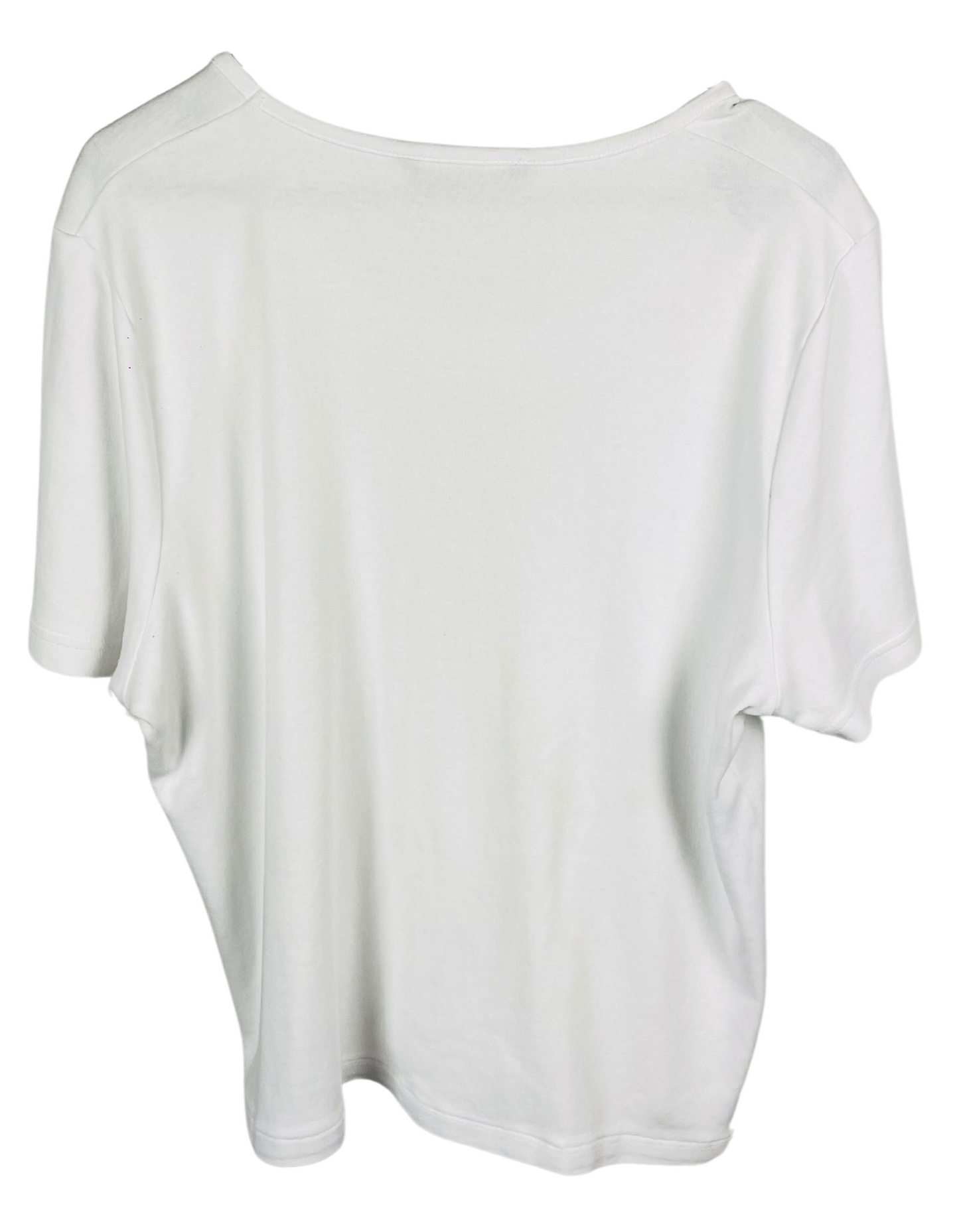 WHITE SEQUIN BM CASUAL T-SHIRT MEDIUM
