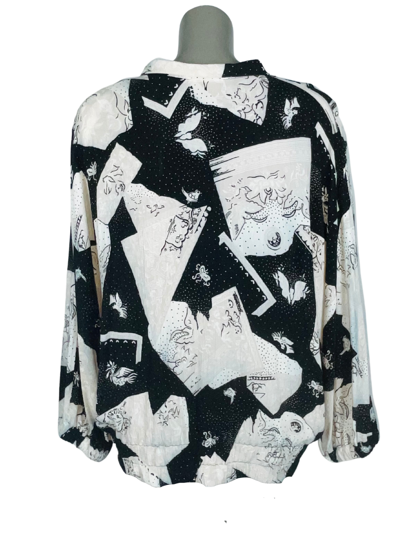 BLACK AND WHITE BLOUSE XXL
