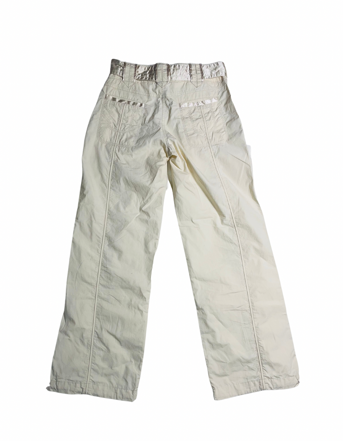CREAM CARGO TROUSERS SIZE 8 PETITE (W-28”)(L-29”)