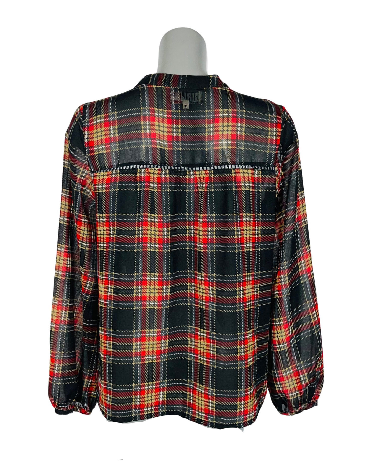 CHECKERED RIVER ISLAND BLOUSE SIZE 10