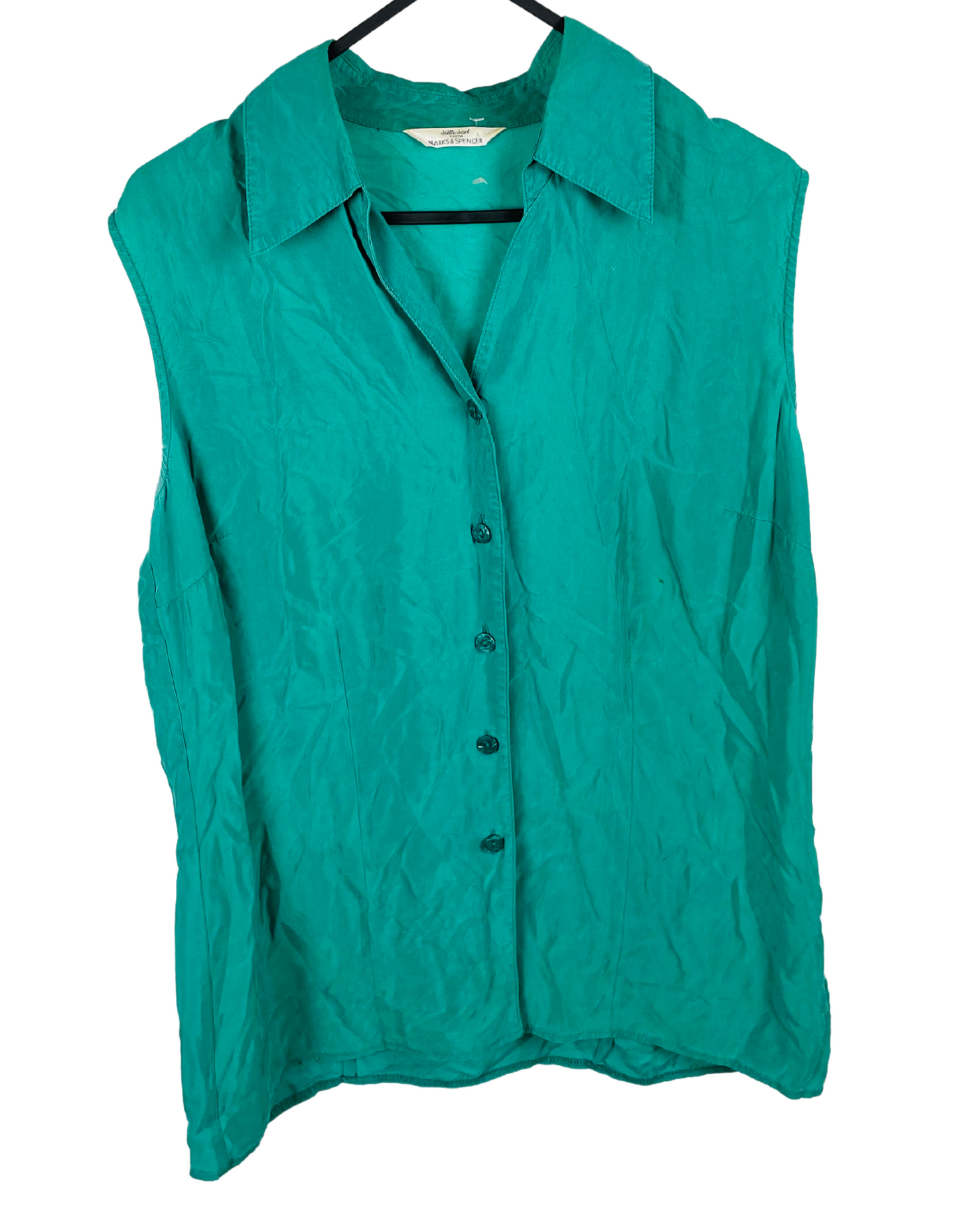 GREEN SLEEVELESS BLOUSE SIZE 12