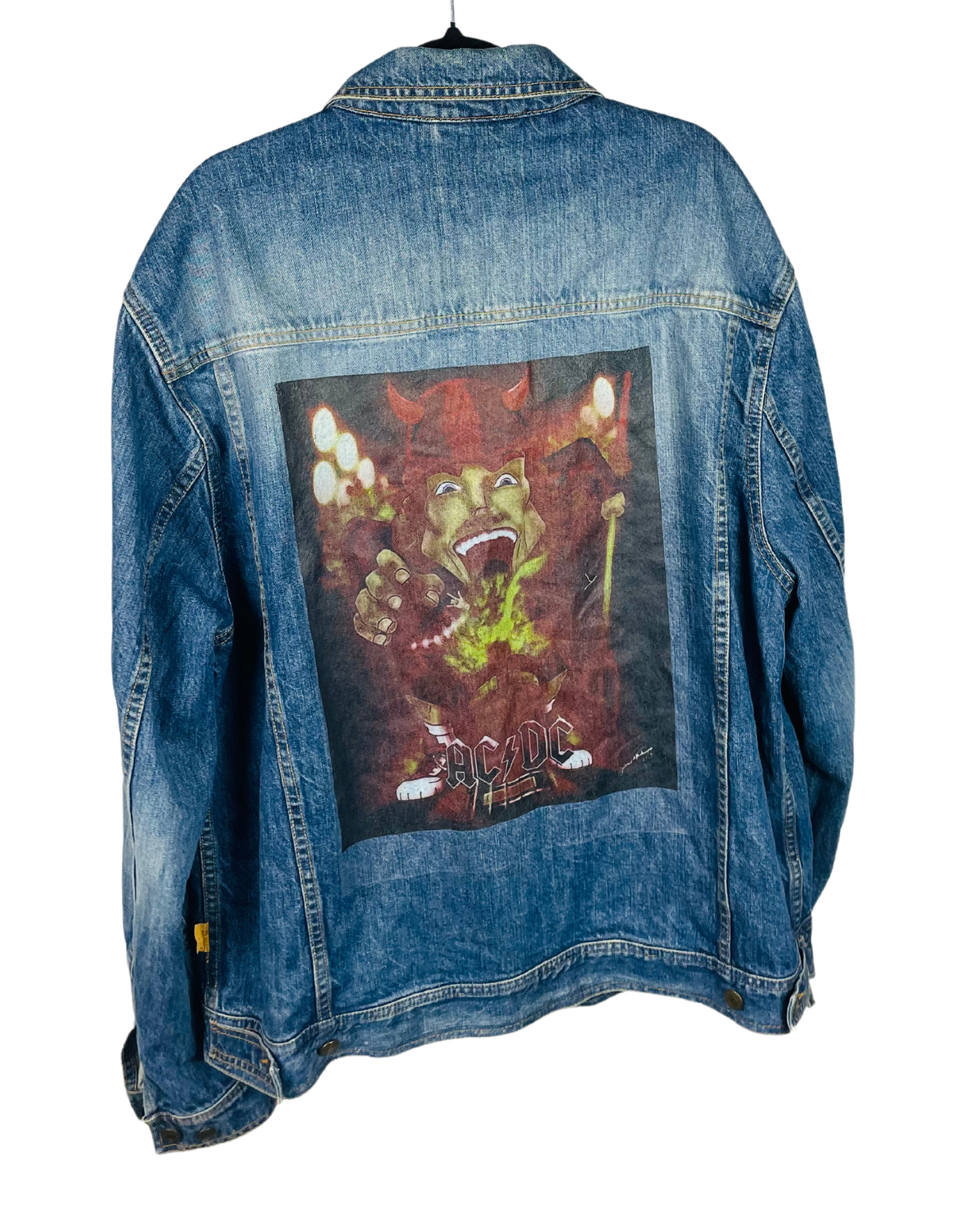 AC DC BAND DENIM JACKET XL