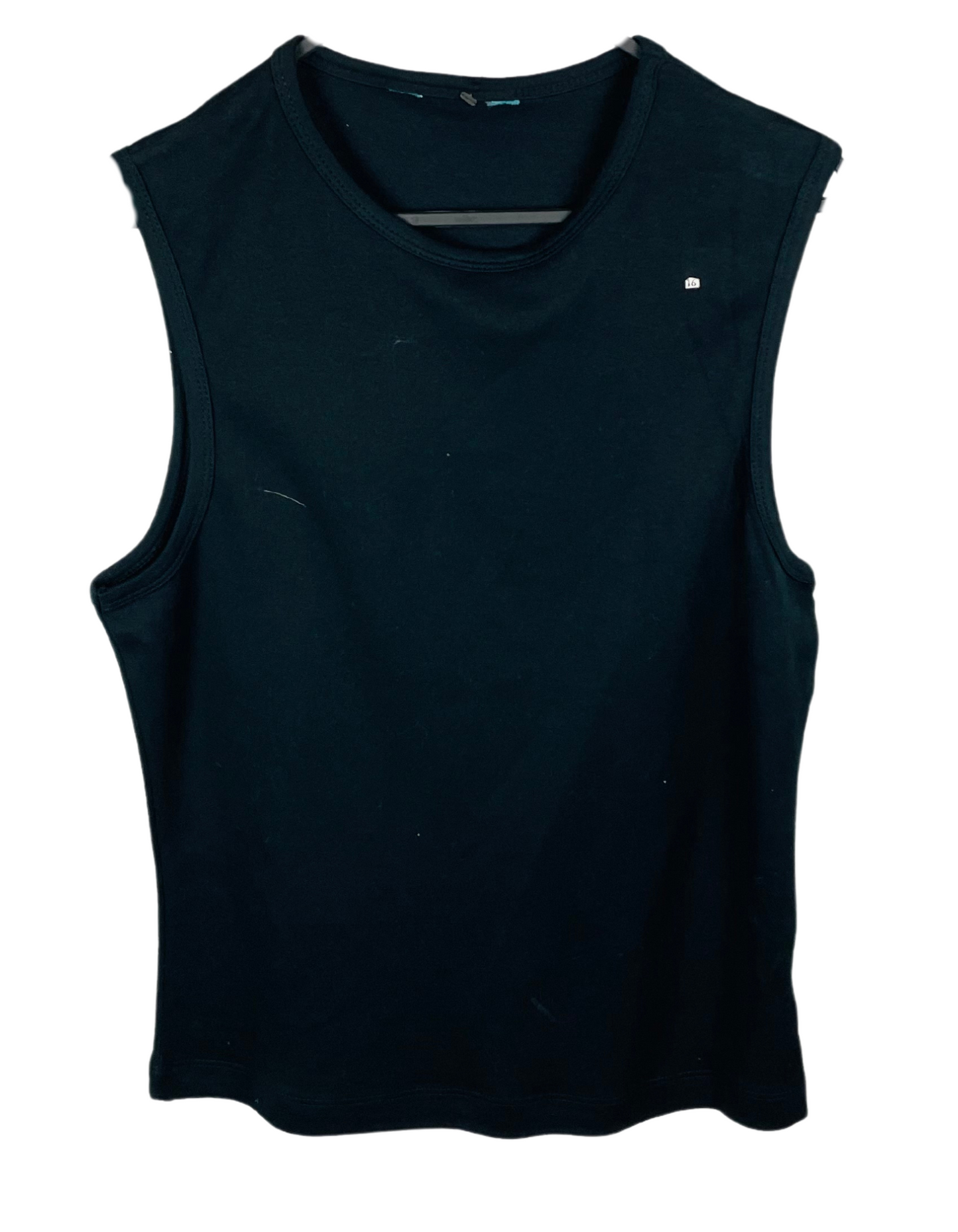 BLACK VEST TOP SIZE 16
