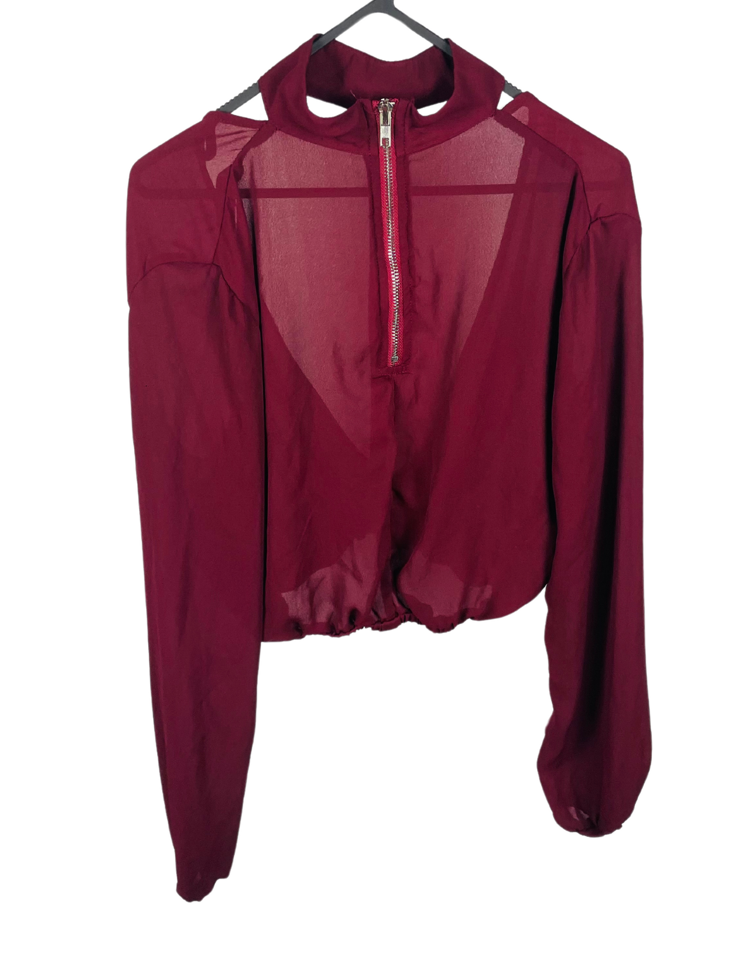 BURGUNDY MISSGUIDED TOP SIZE 6