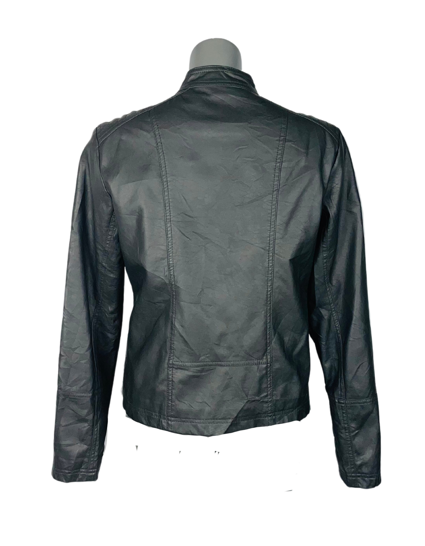 GREY LEATHER JACKET FADED GLORY MEDIUM