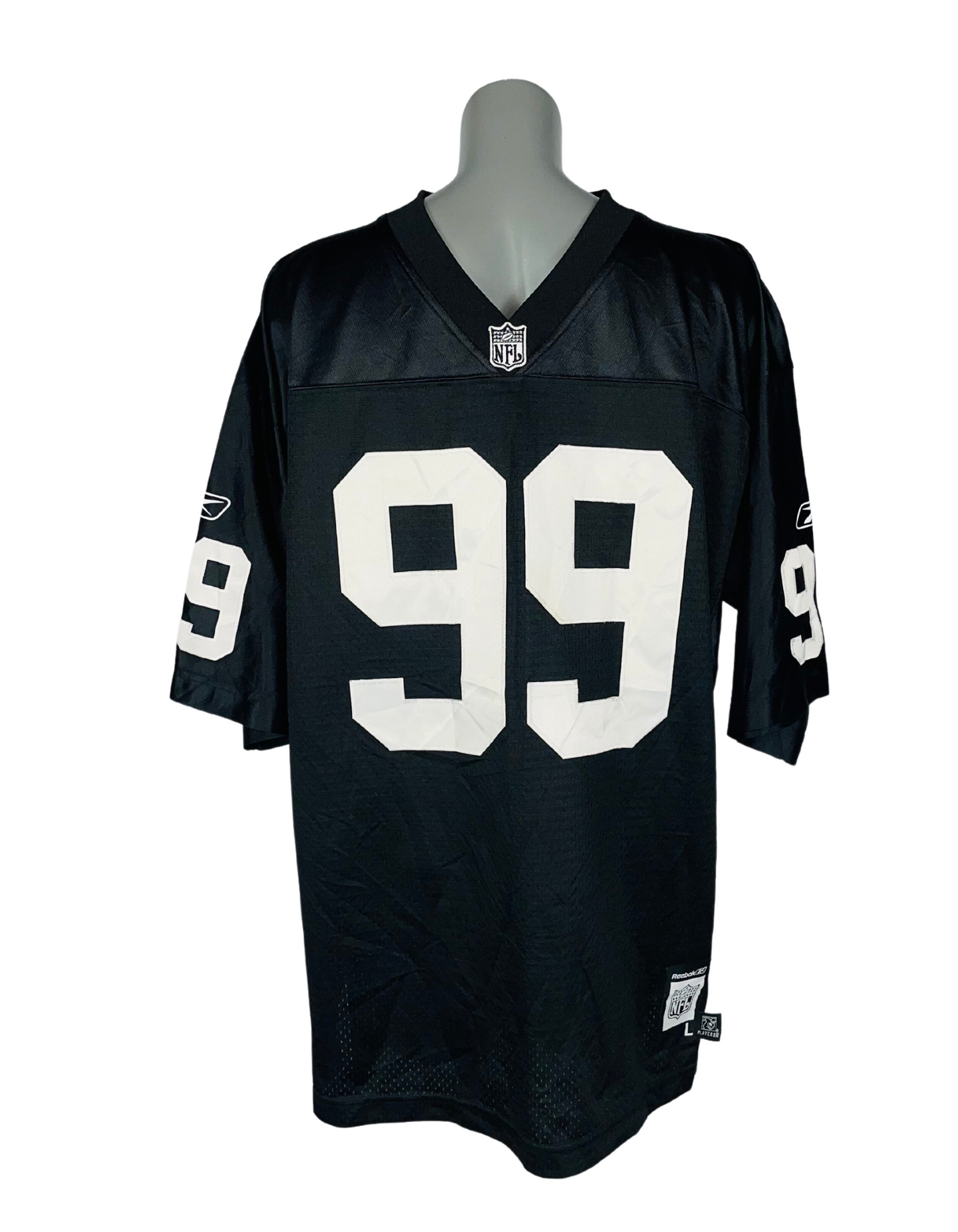 BLACK REEBOK NFL AMERICAN FOOTBALL T-SHIRT LARGE