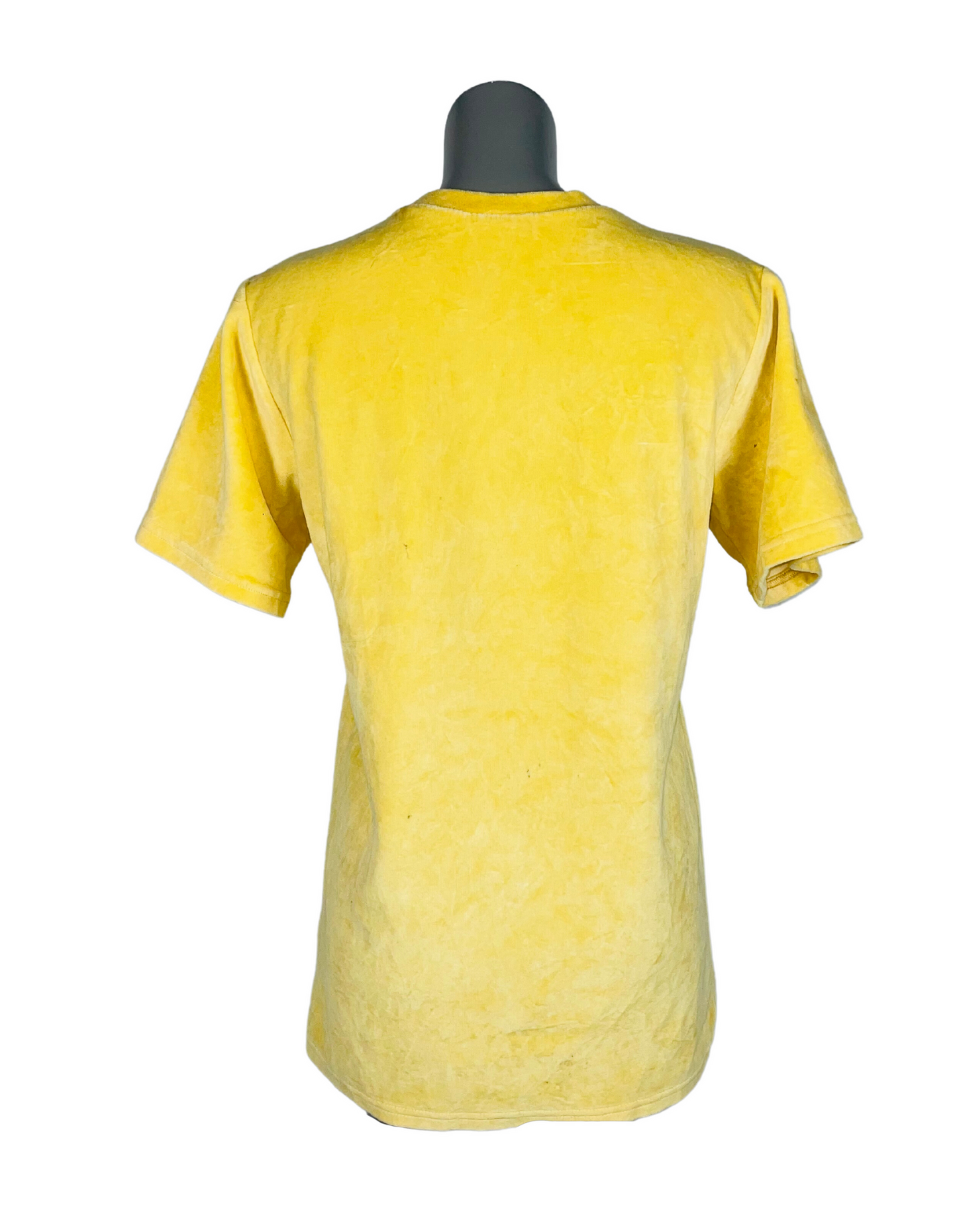 BOOHOO MAN YELLOW VELOUR T-SHIRT SMALL