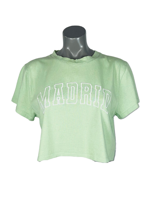 GREEN CROPPED TOPSHOP MADRID TSHIRT SIZE 14