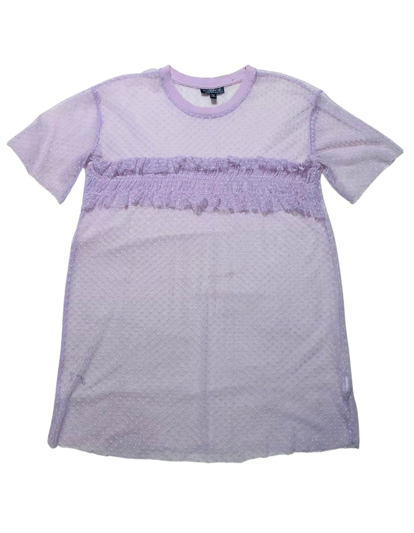 TOPSHOP PURPLE MESH TOP SIZE 8