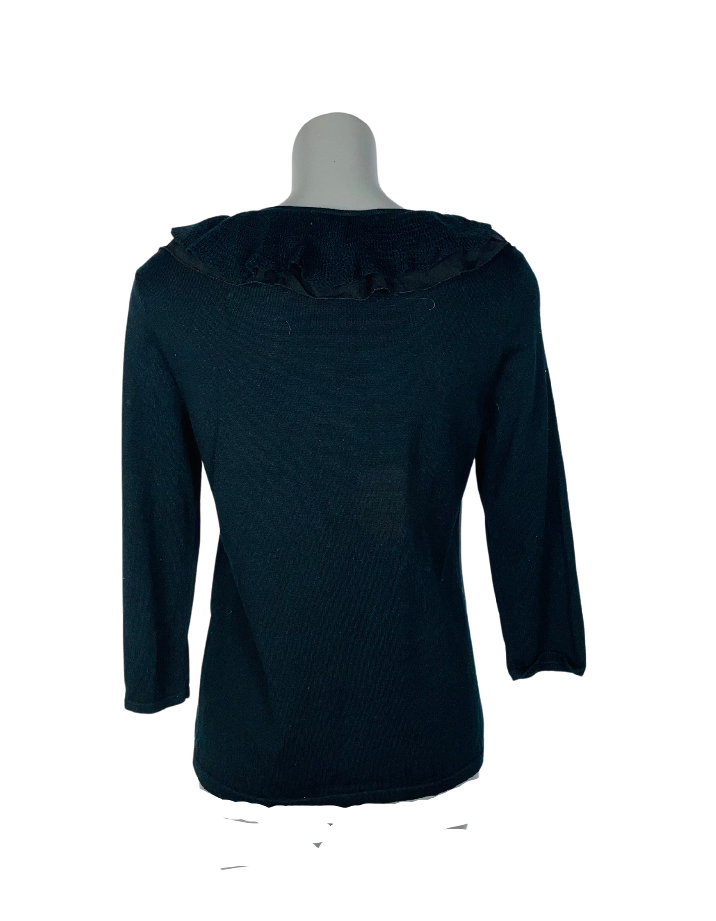 BLACK FRILLY CHAPS TOP MEDIUM