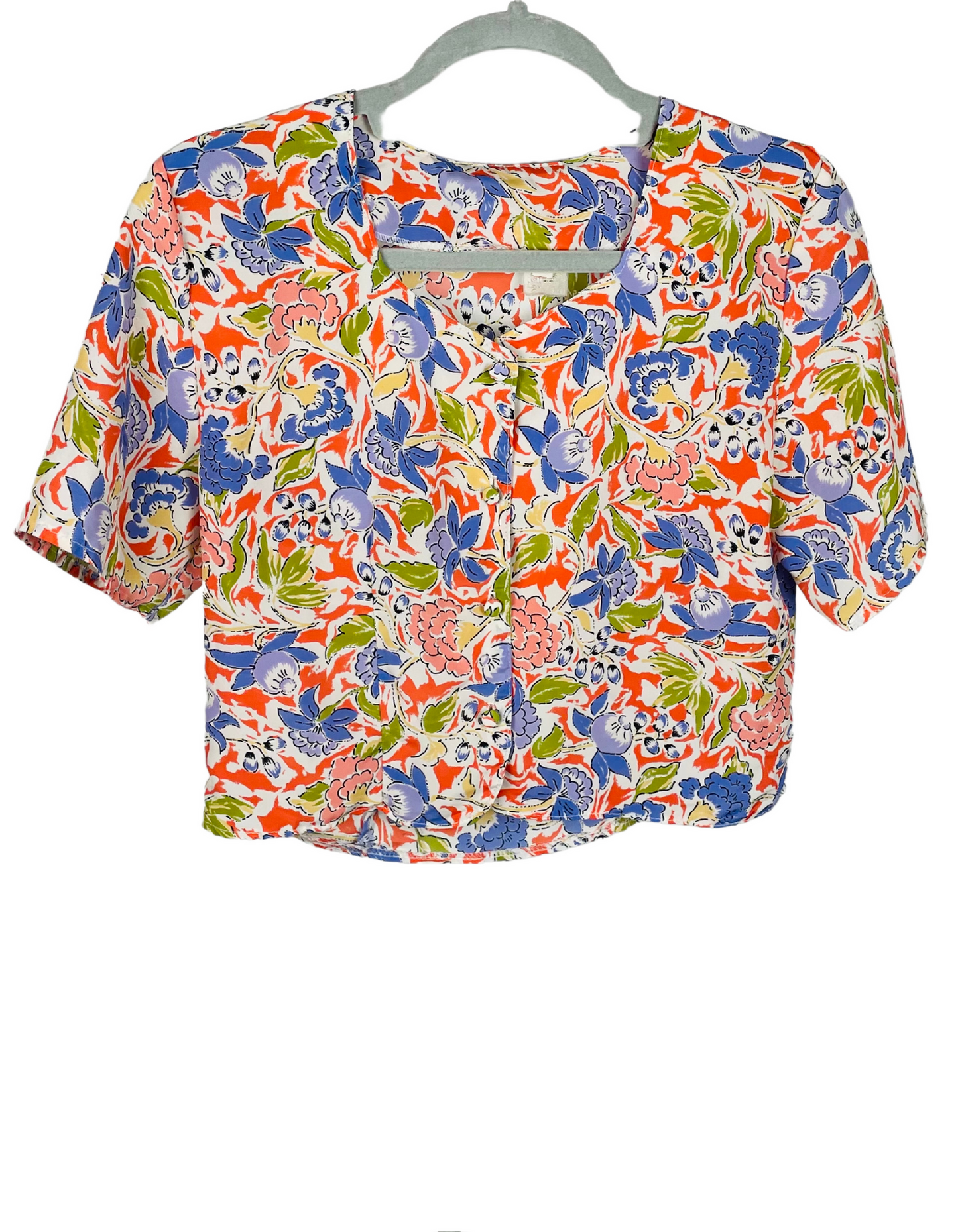 COLOURFUL CROPPED BLOUSE SIZE 12