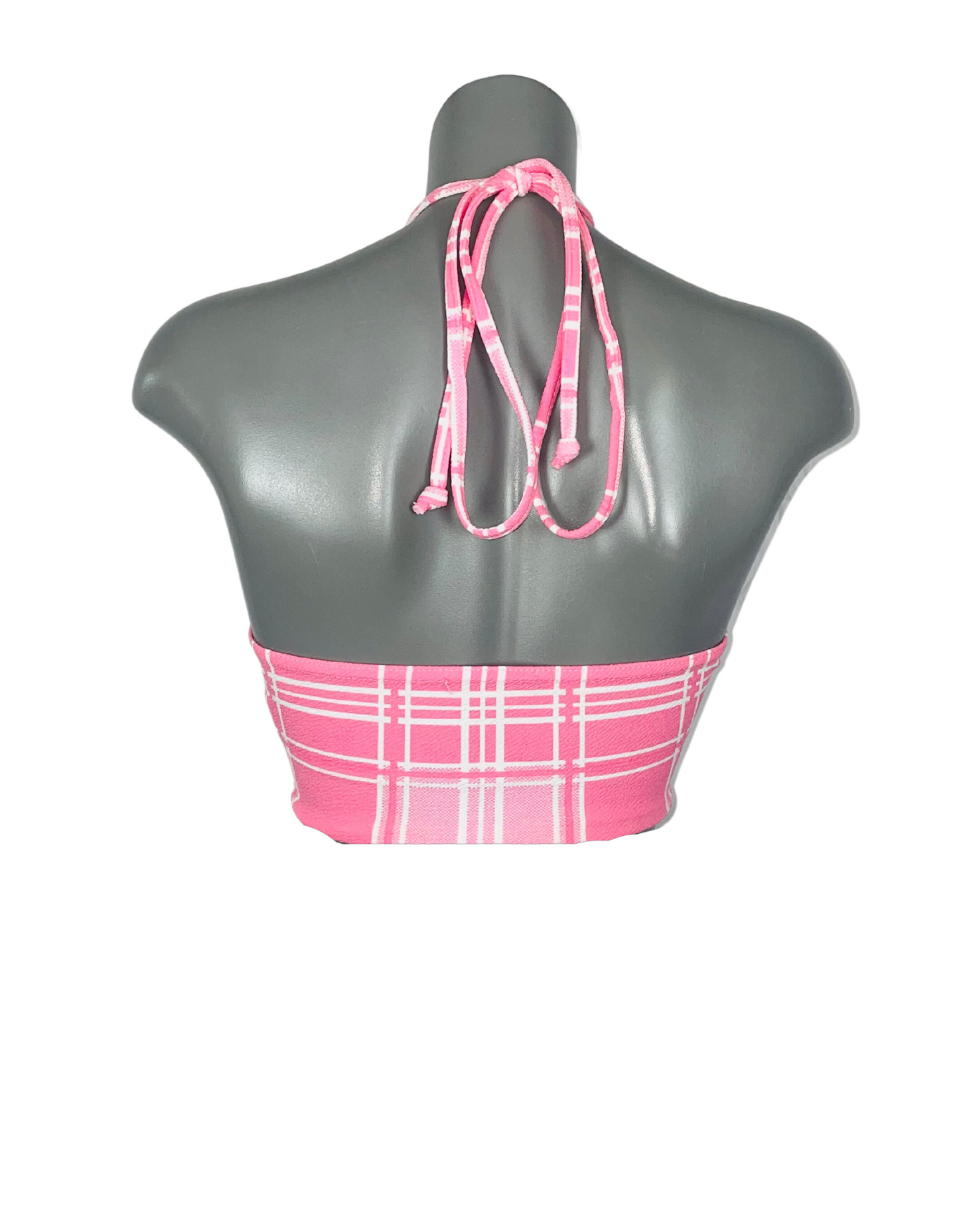 PRETTY LITTLE THING PINK HALTER NECK TOP SIZE 6