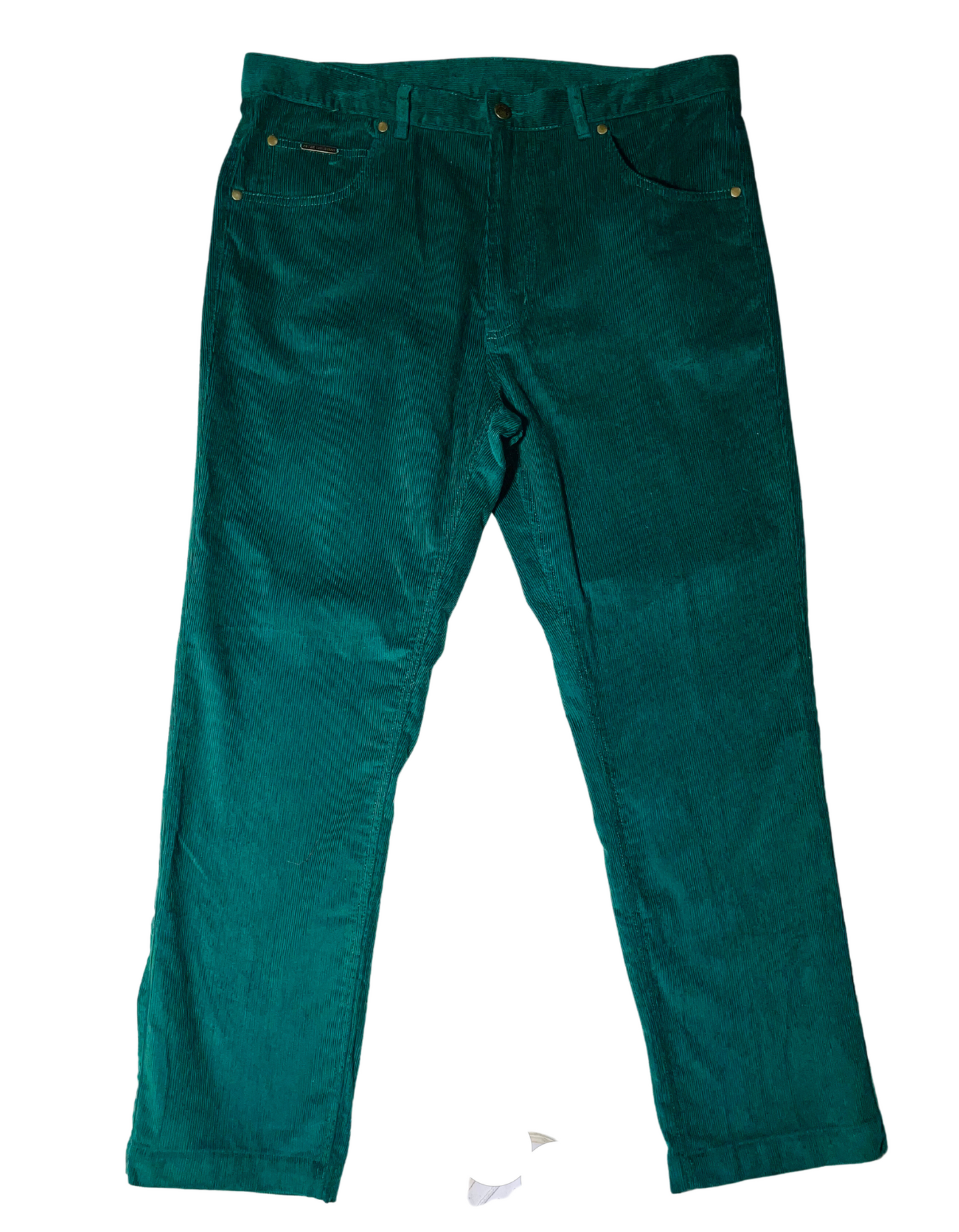 GREEN CORDUROY TROUSERS (W38” L30”)