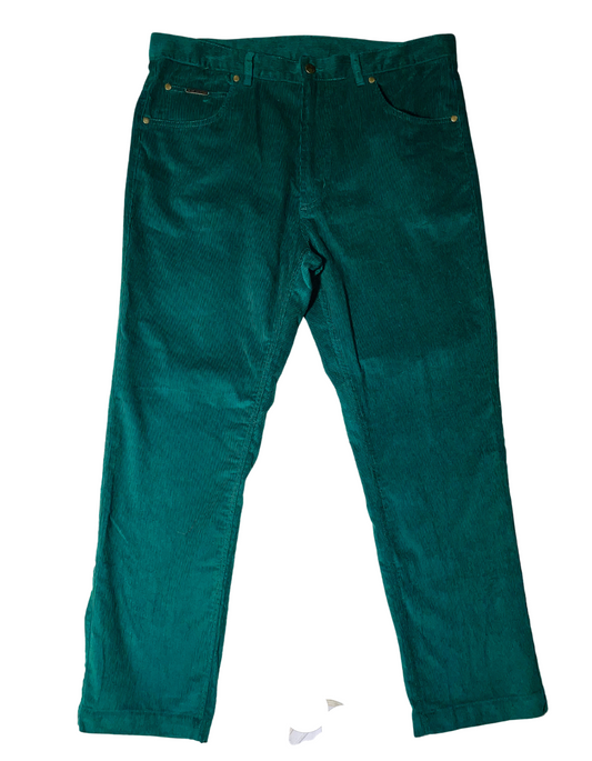 GREEN CORDUROY TROUSERS (W38” L30”)