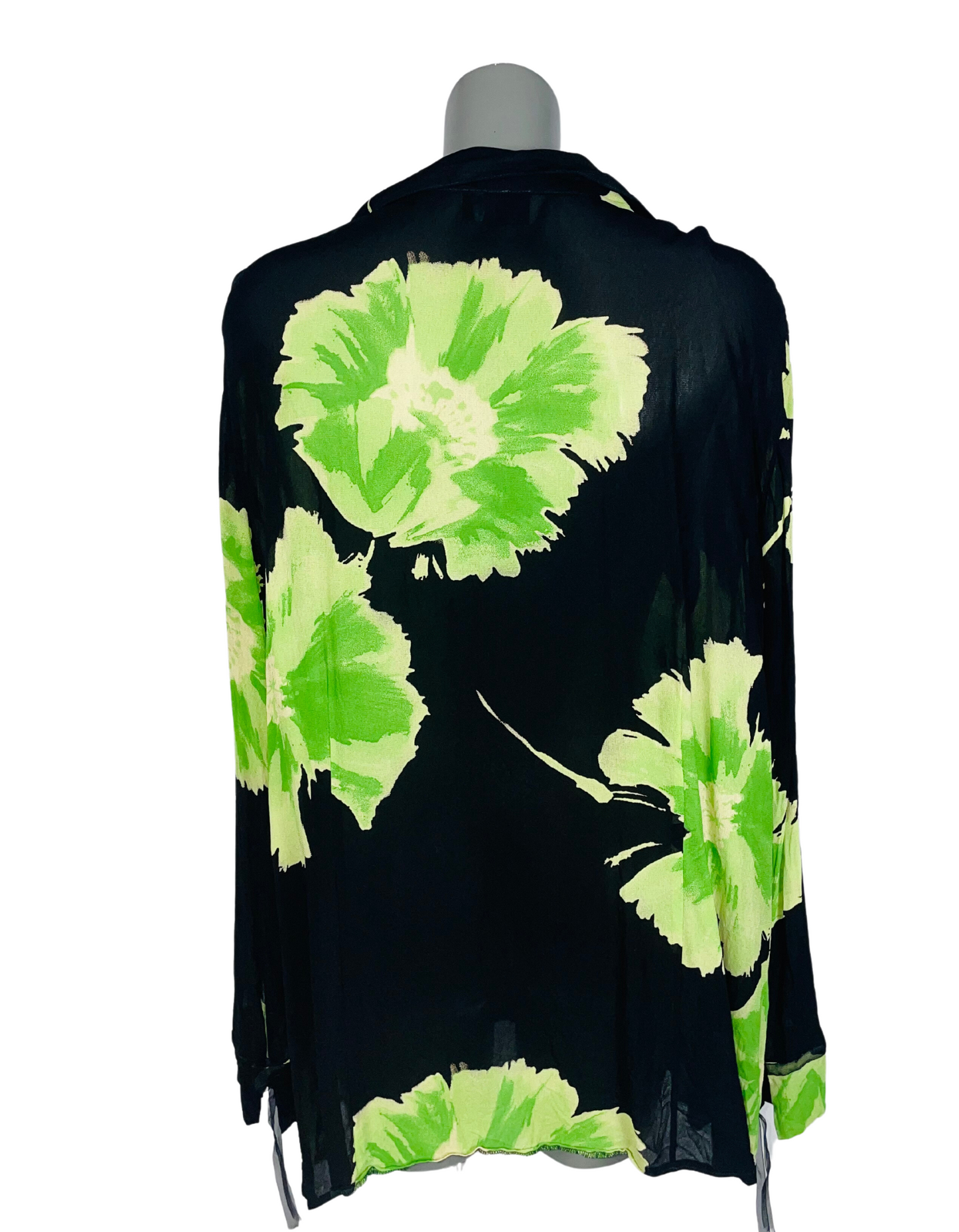 GREEN AND BLACK SAMOON LONG BLOUSE SIZE 28