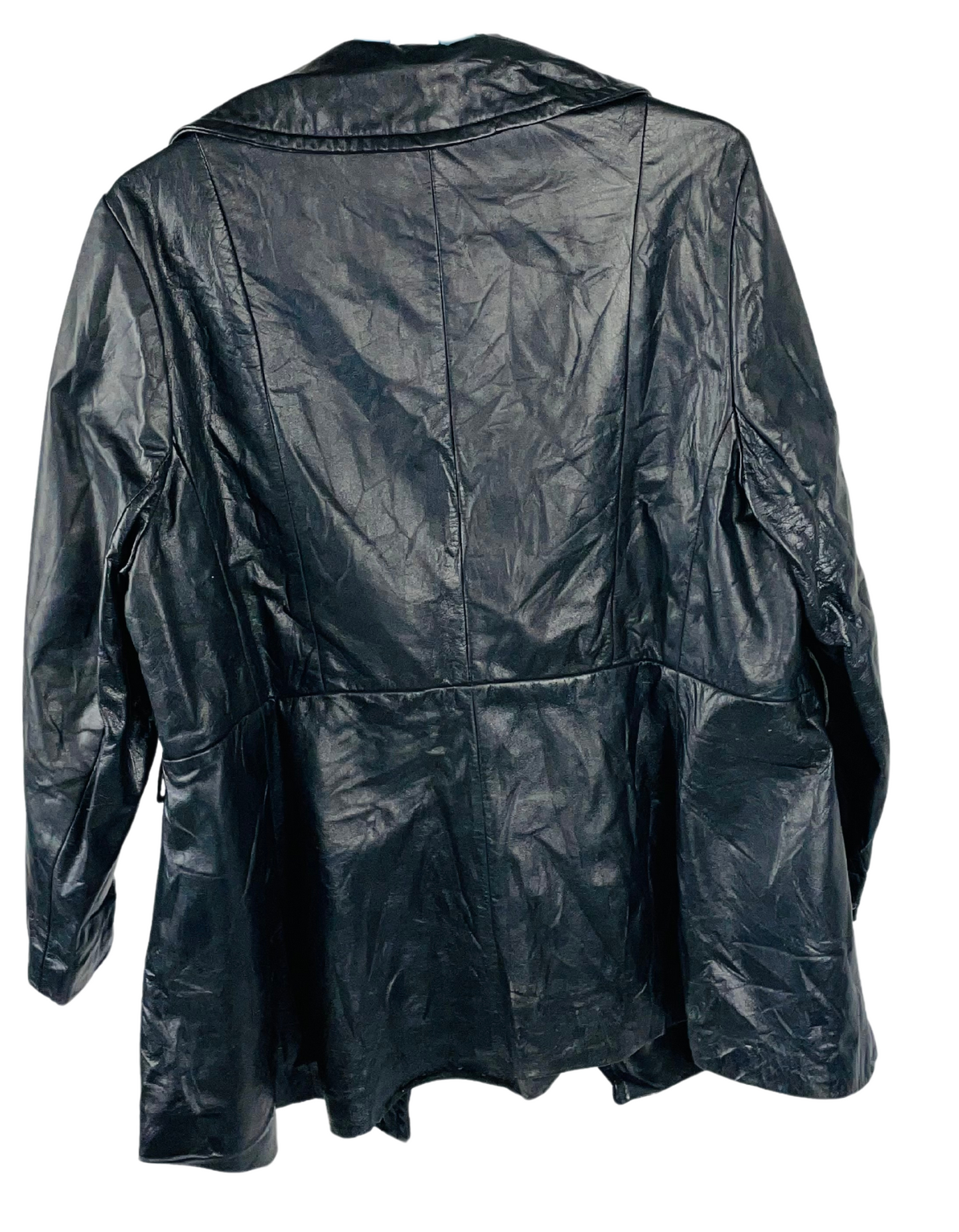BLACK GENUINE LEATHER JACKET SMALL