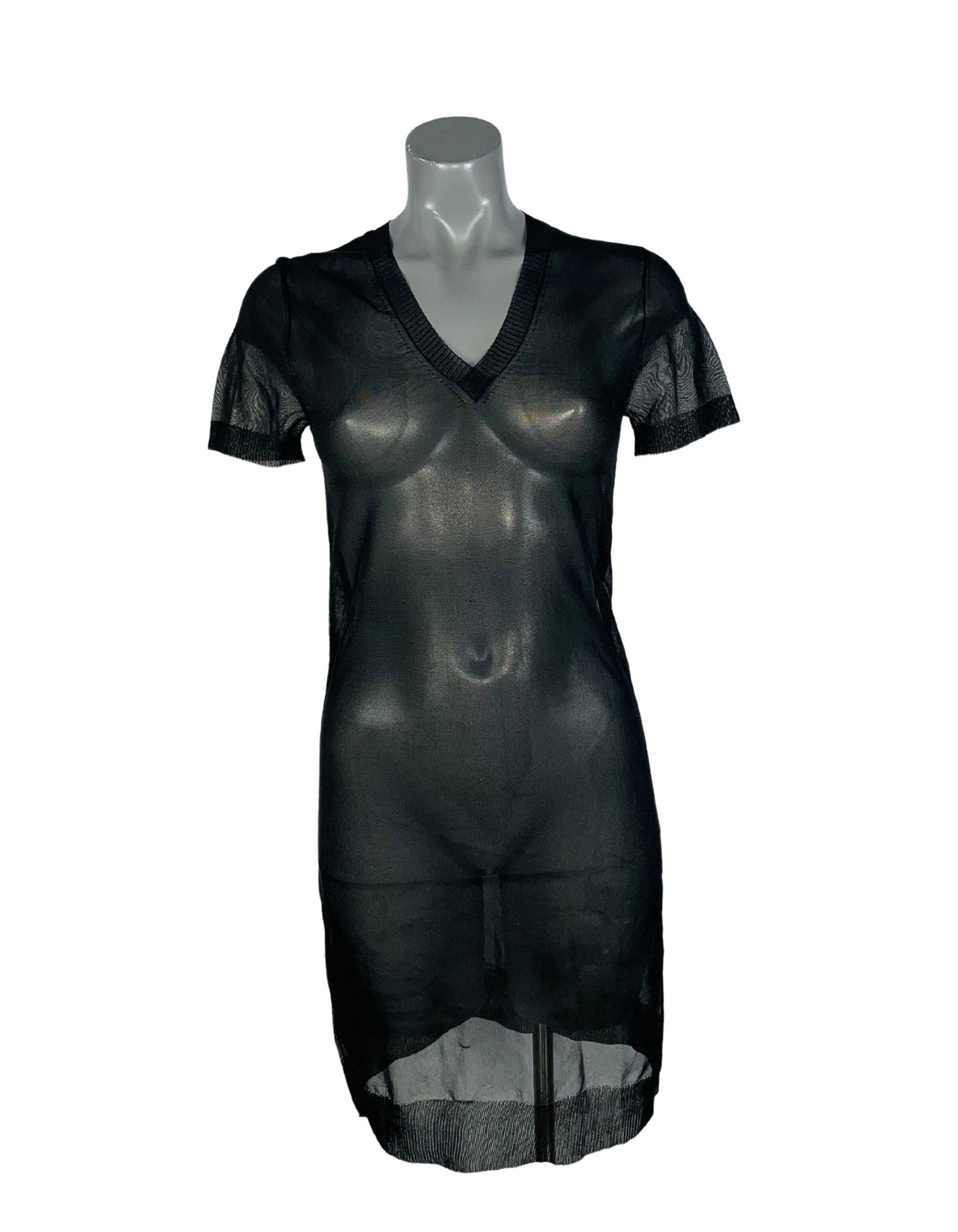 DKNY JEANS MESH DRESS BLACK XS