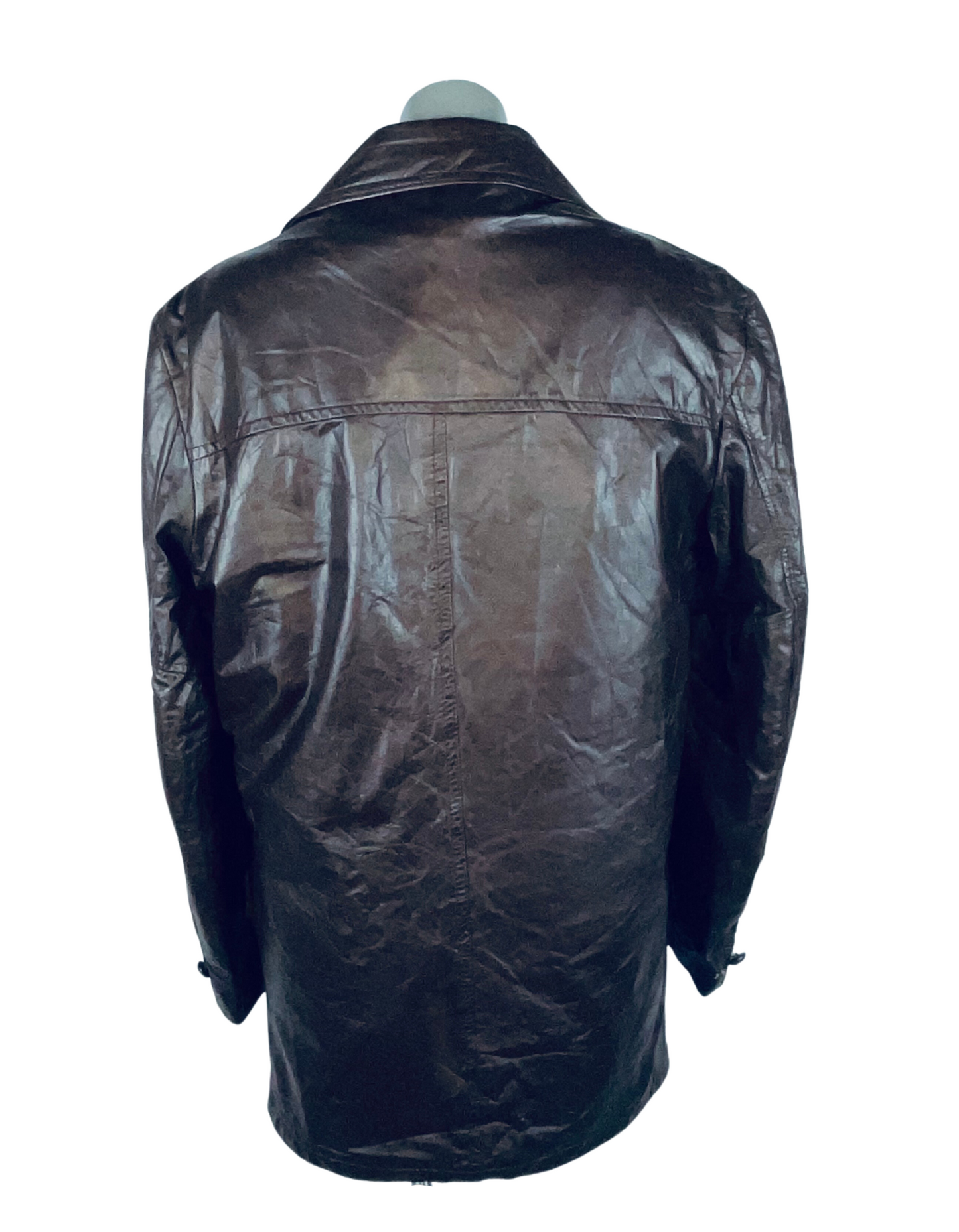 GENUINE LEATHER JACKET BROWN LARGE