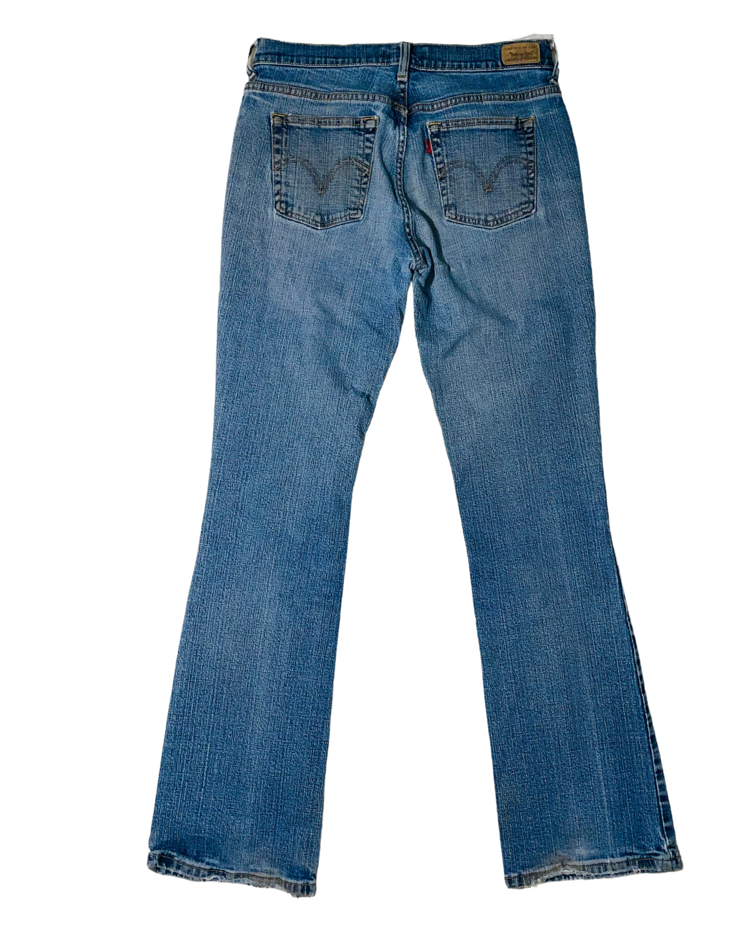 BLUE RIPPED BOOTCUT LEVIS JEANS (W32” L34”)