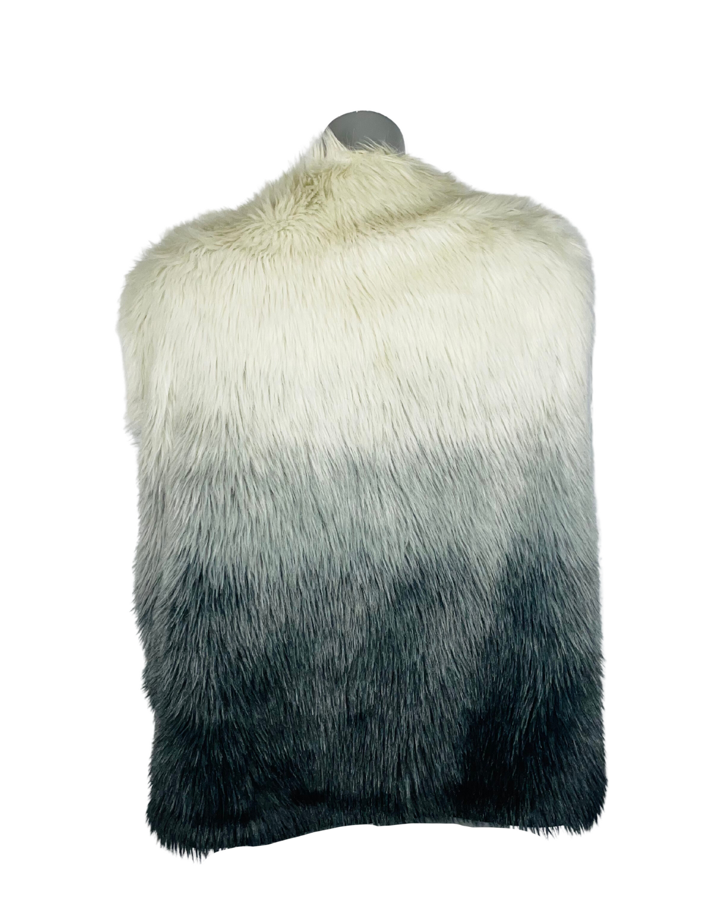 FAUX FUR GILET WHITE AND GREY SIZE 20