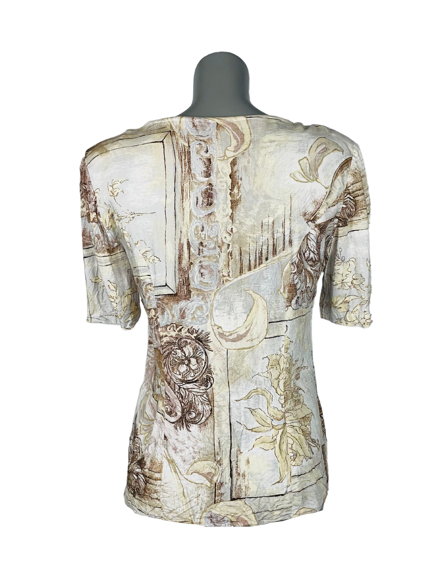 BROWN/BEIGE BLOUSE MEDIUM