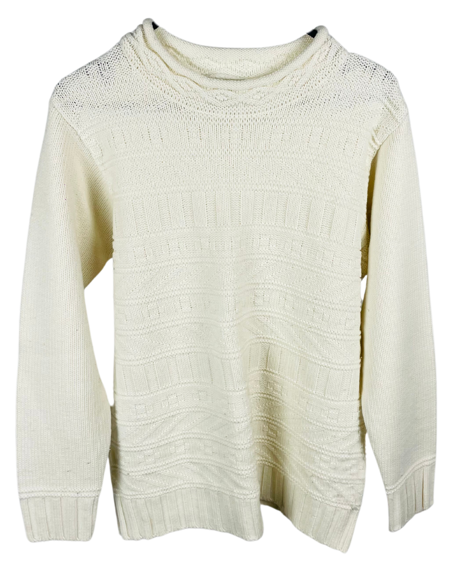 CREAM JOIE DE VIVRE KNITTED SWEATER SMALL