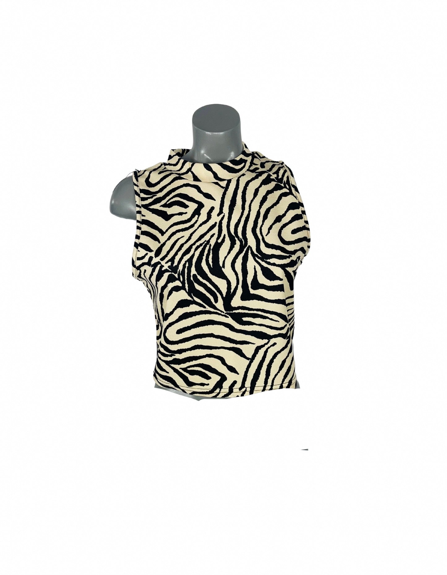 VALLEYGIRL ZEBRA PRINT SLEEVELESS CROP SIZE XL