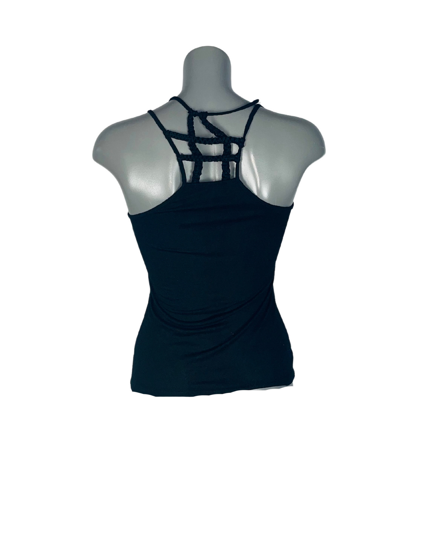 BLACK VEST TOP SIZE 10
